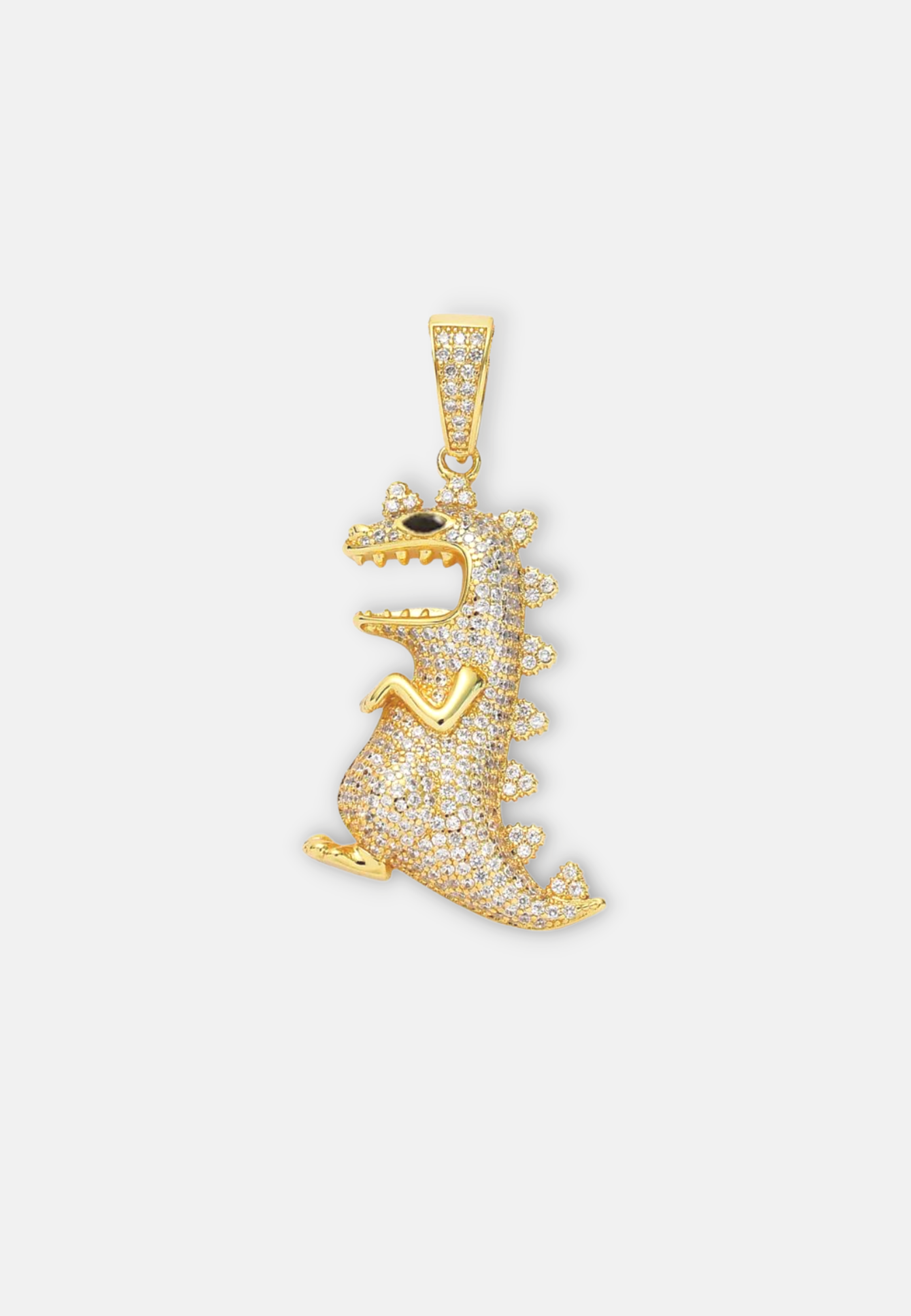 Hillenic Gold Iced Dinosaur Pendant