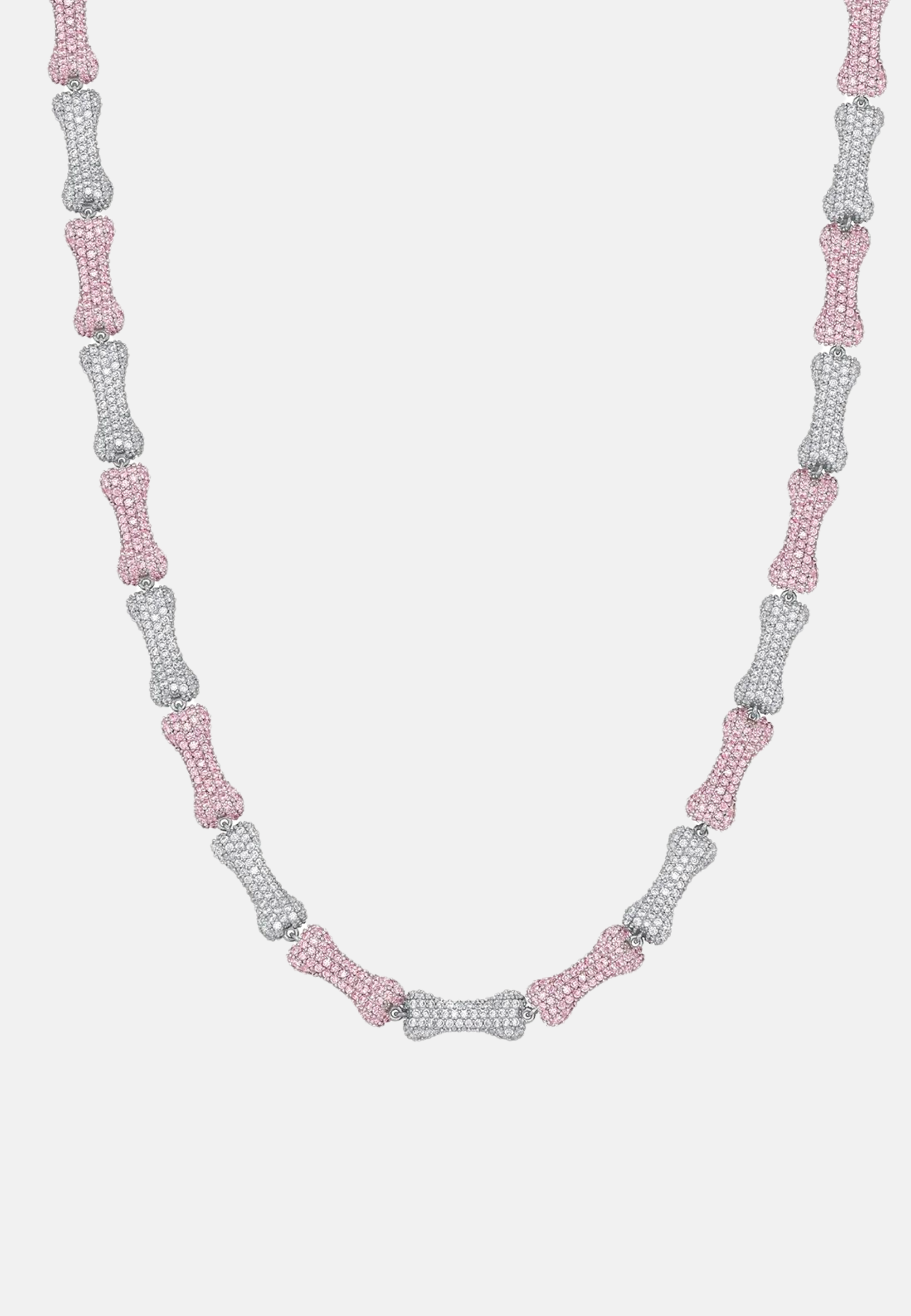 Hillenic Pink 7mm Iced Bone Chain