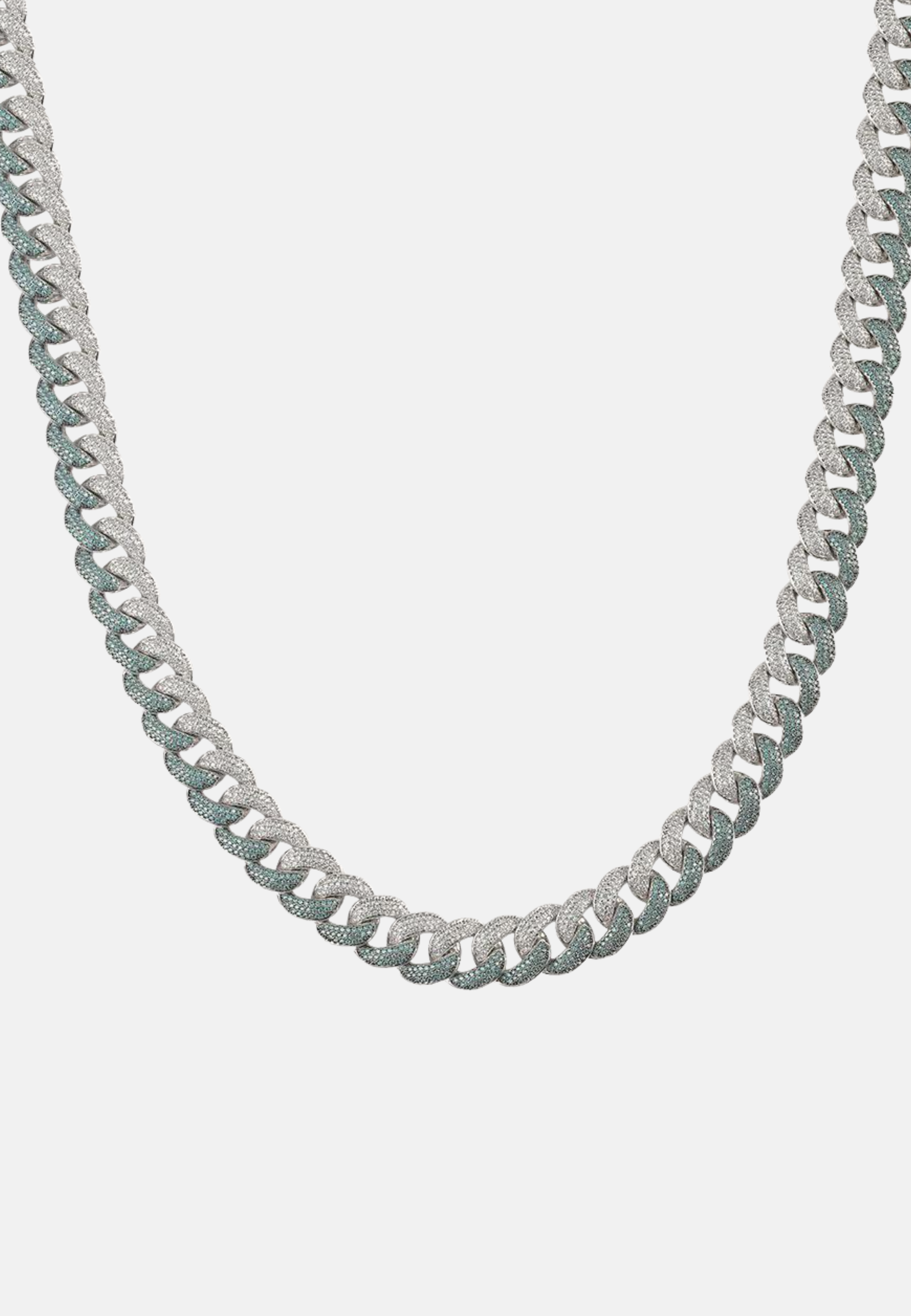 Hillenic Silver Emerald Cuban Link Chain