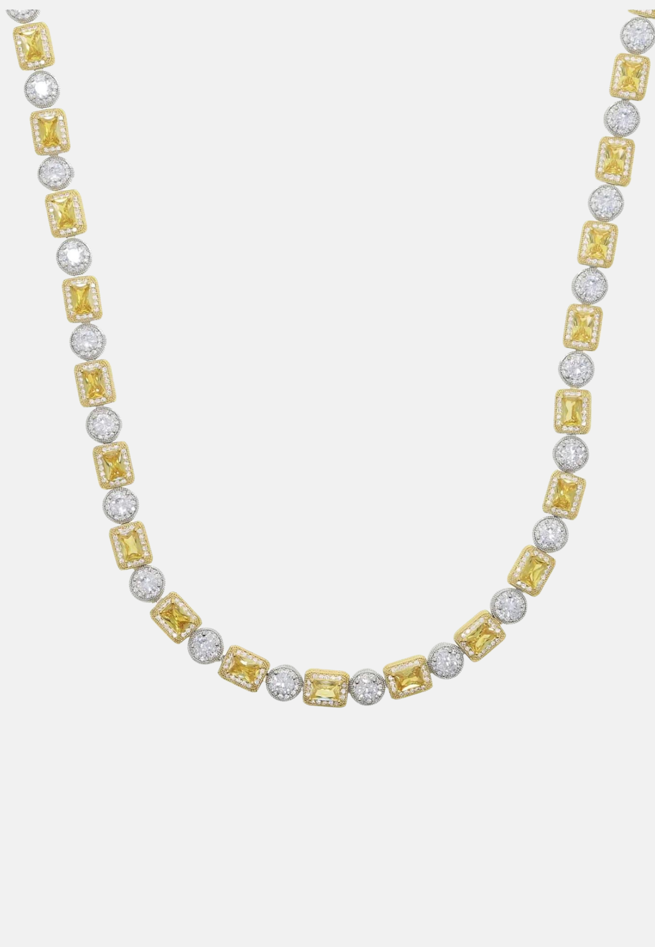 Hillenic Yellow Mixed Stone Pave Necklace