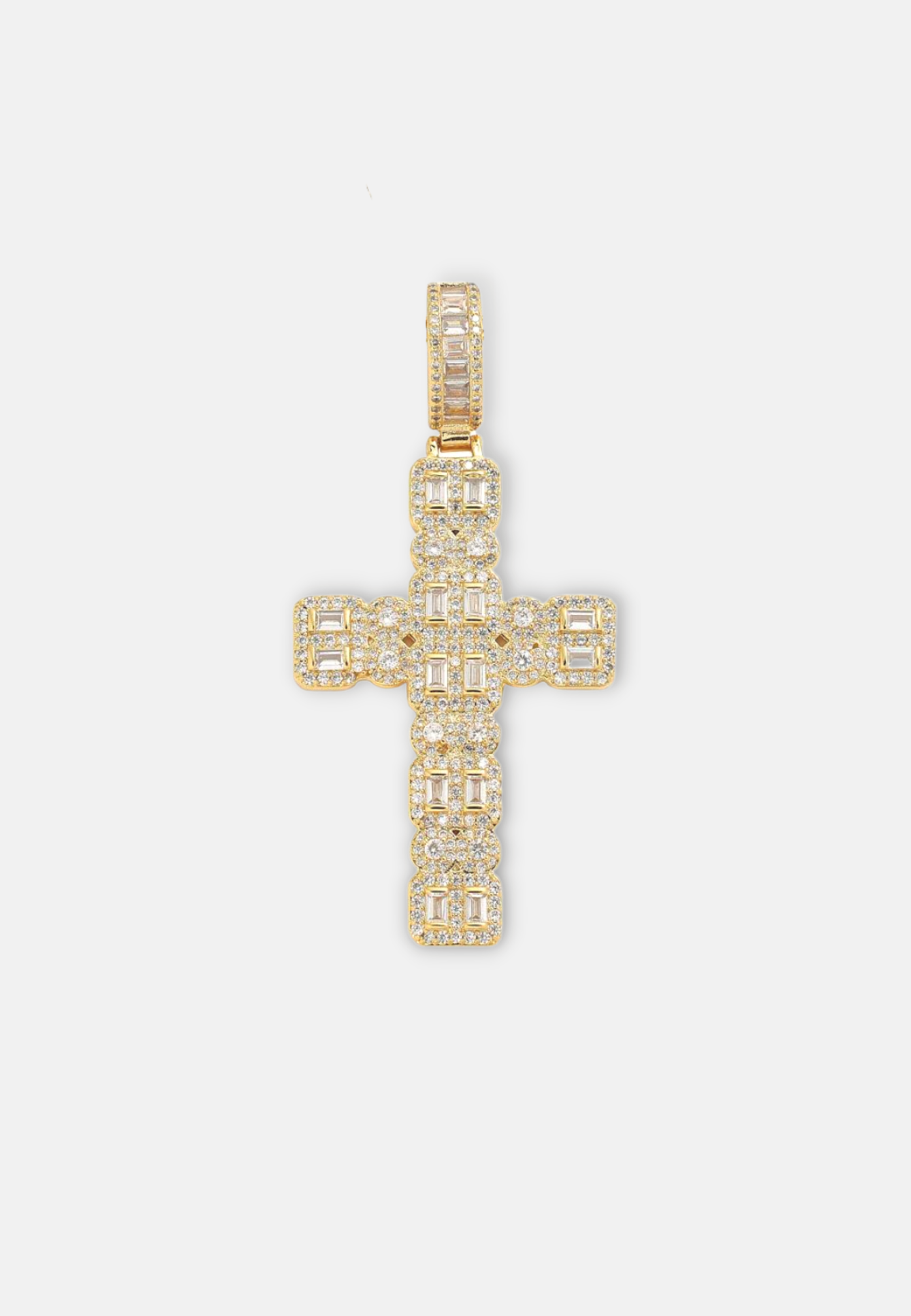Hillenic Gold Iced Mixed Cross Pendant, absolute best seller in hip hop jewelry industry