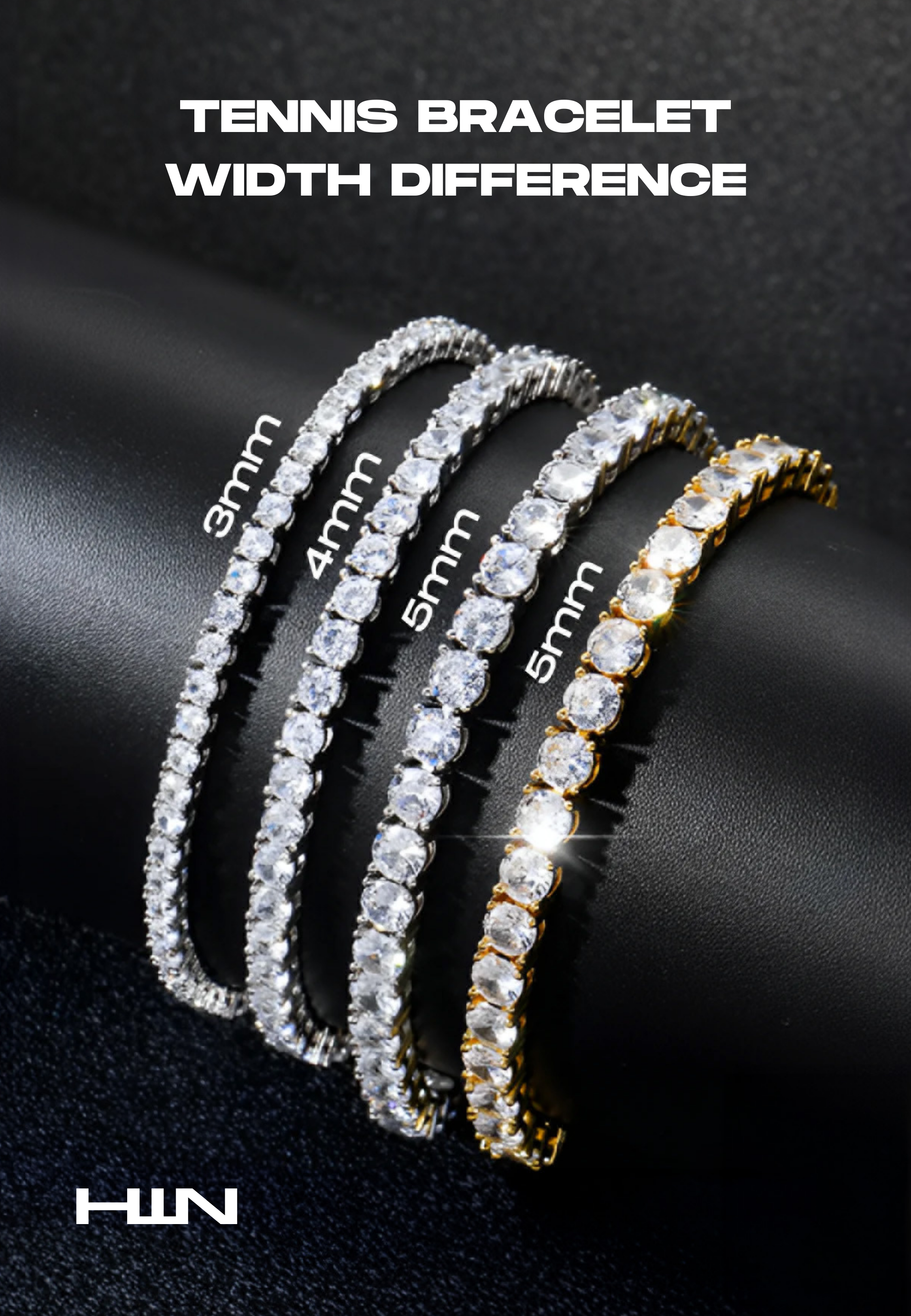 Hillenic Tennis Bracelet Width Guide