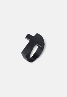 Hillenic Black Plain Cross Ring