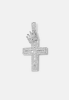 Hillenic Silver Baguette Crown Cross Pendant