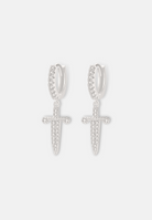 Hillenic Silver Iced Dagger Earrings