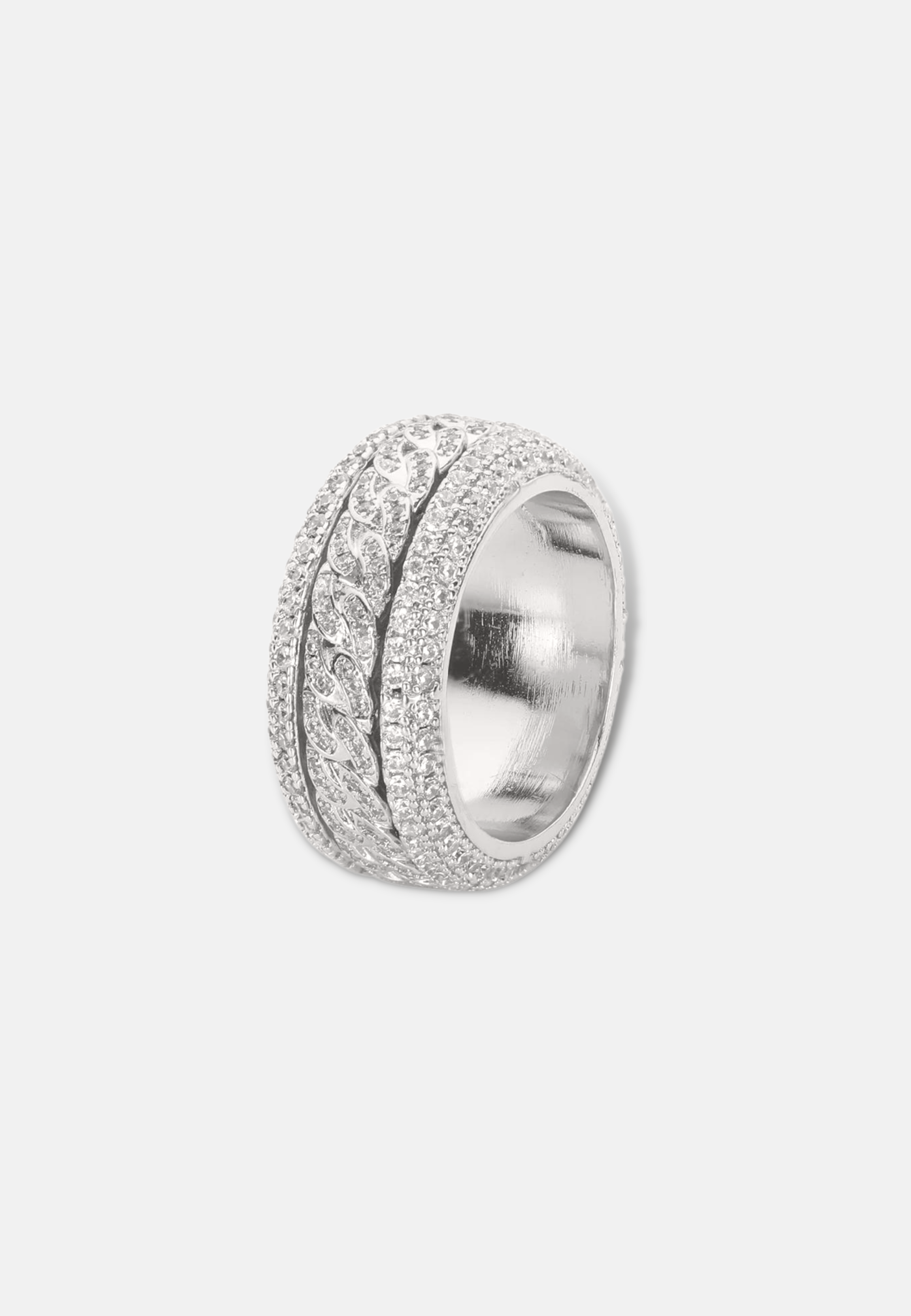 Hillenic Silver Rotating Cuban Link Ring