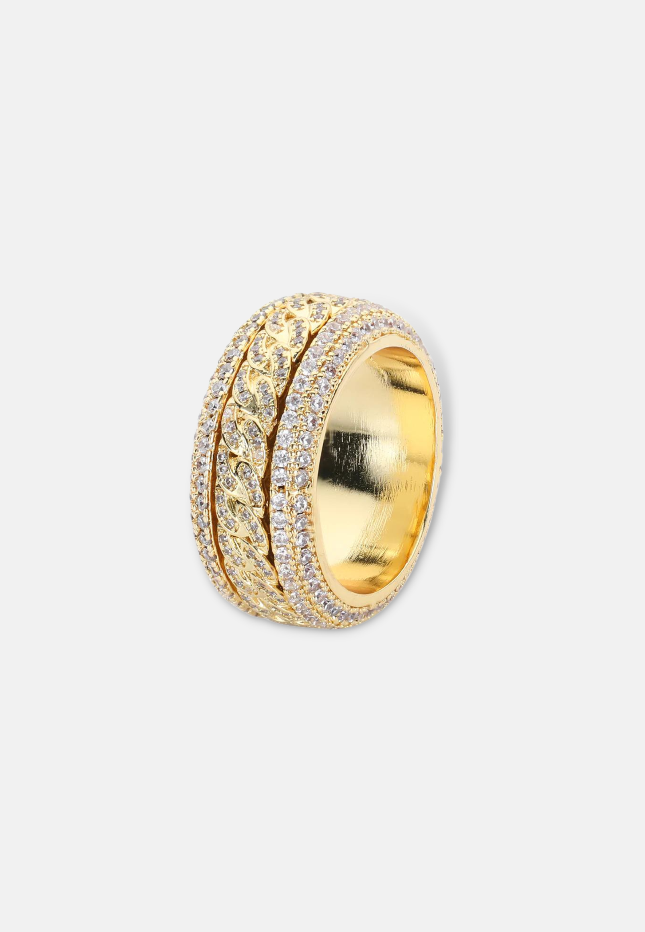 Hillenic Gold Rotating Cuban Link Ring