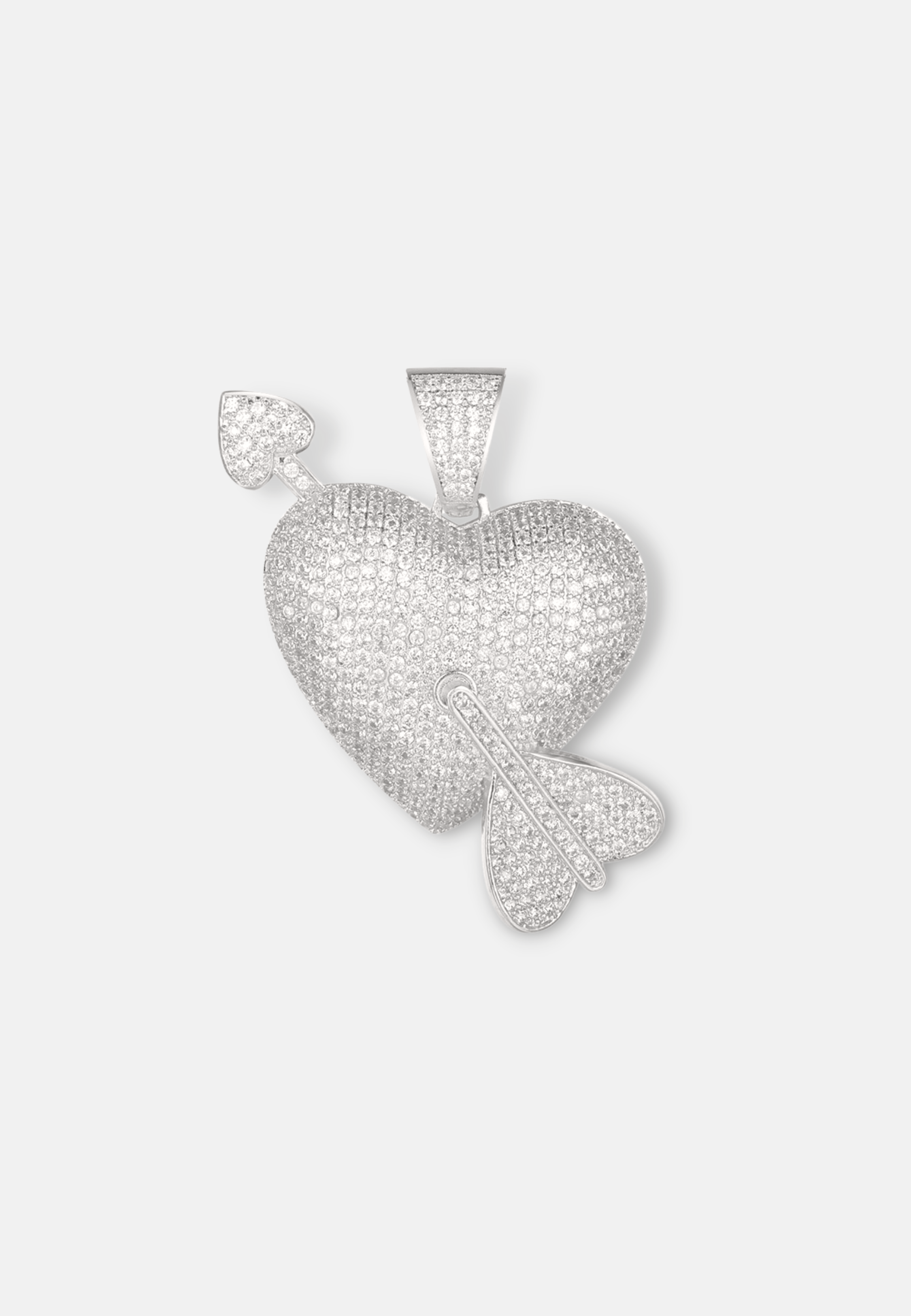 Hillenic Silver Iced Arrow Heart Pendant