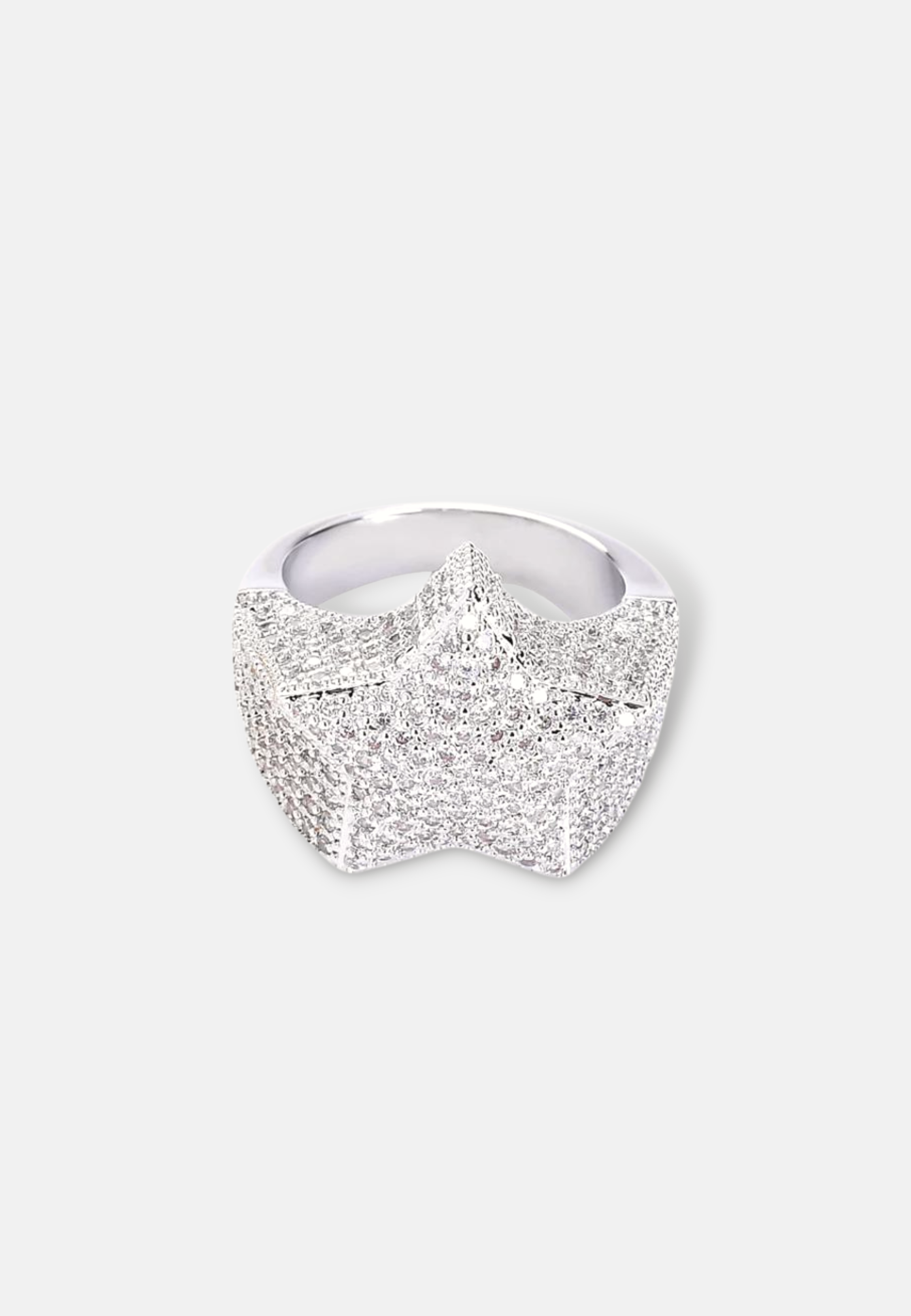 Hillenic Silver Iced Star Ring