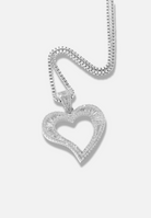 Hillenic Silver Iced Baguette Heart Pendant