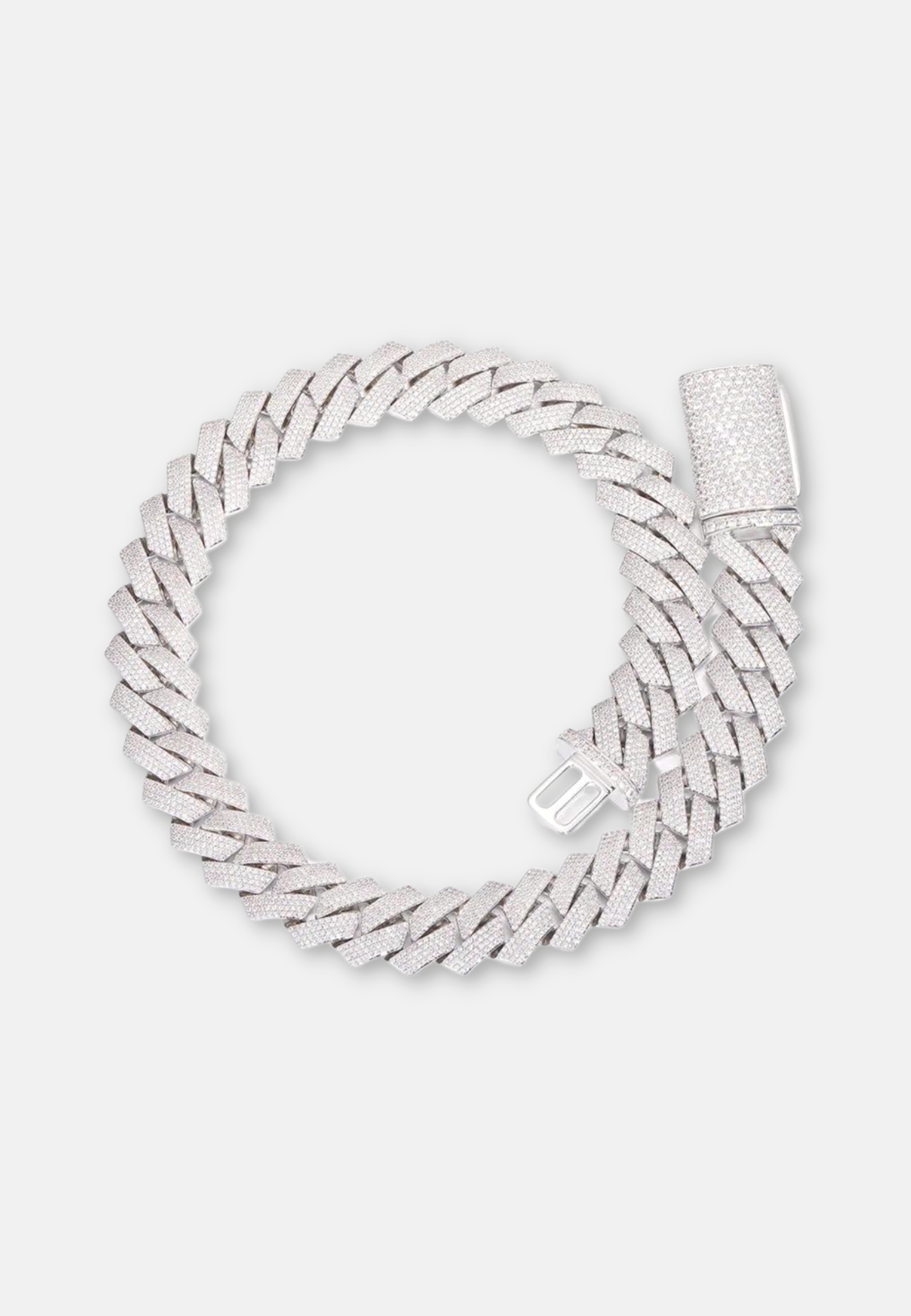 Hillenic 20mm Iced Silver Cuban Link Chain