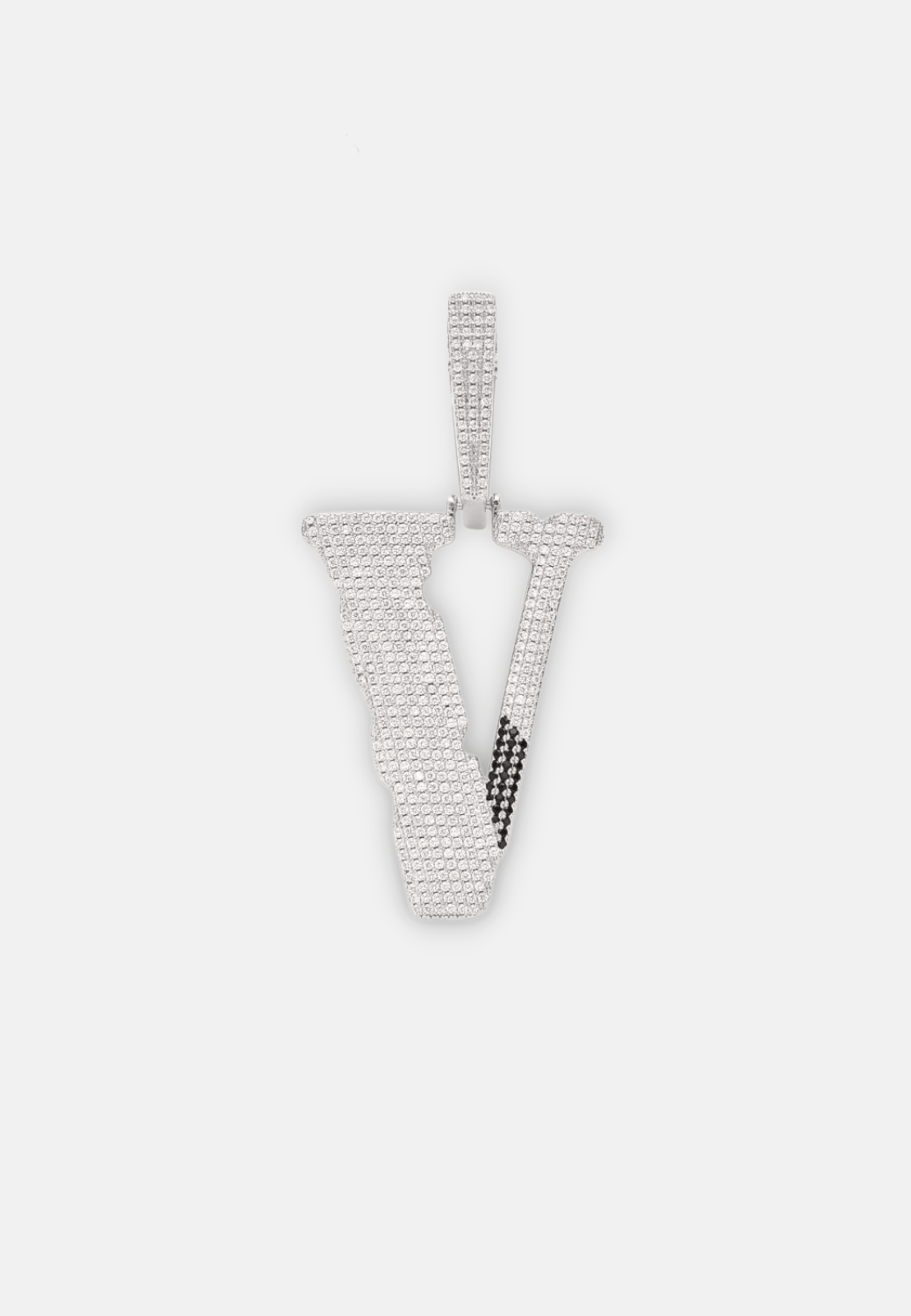 Hillenic Silver Iced Big V Pendant