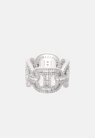 Hillenic Silver Pig Nose Zircon Ring