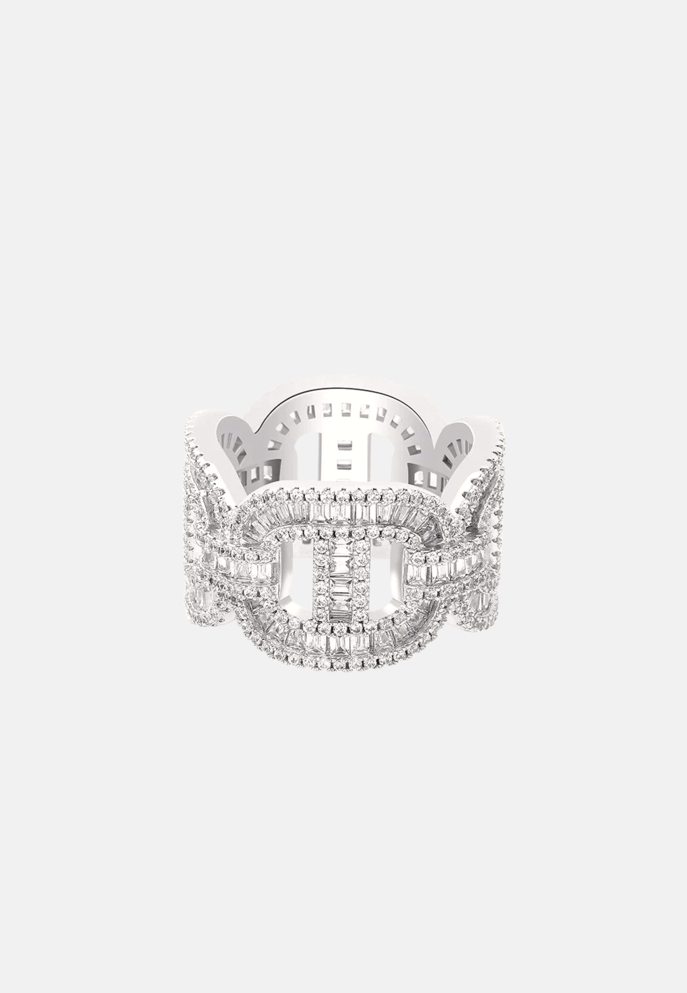 Hillenic Silver Pig Nose Zircon Ring