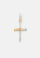 Hillenic Gold Iced Little Nail Cross Pendant