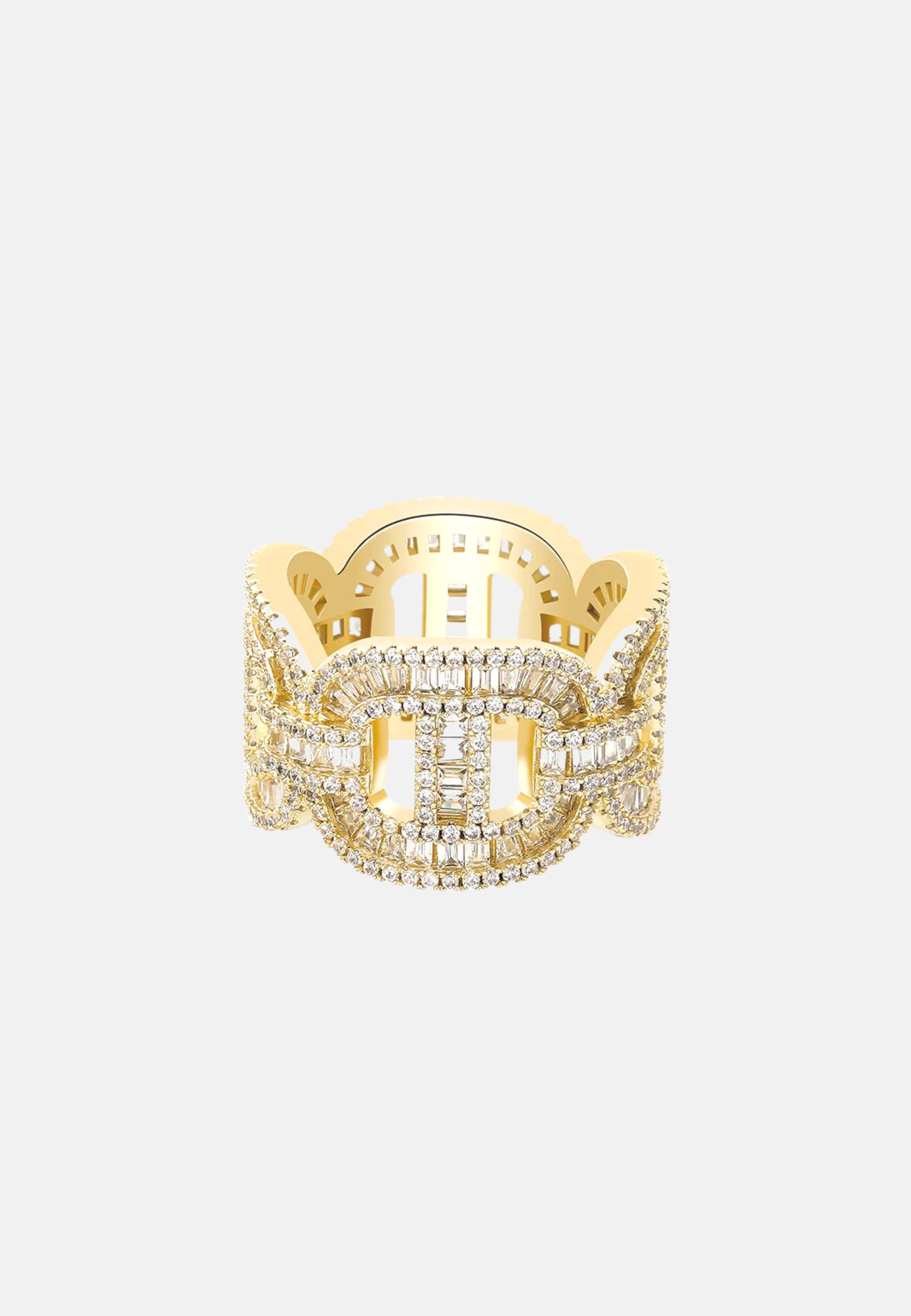 Hillenic Gold Pig Nose Zircon Ring