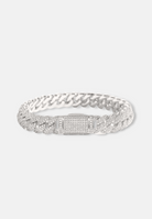 Hillenic Silver 8mm Iced Cuban Link Bracelet