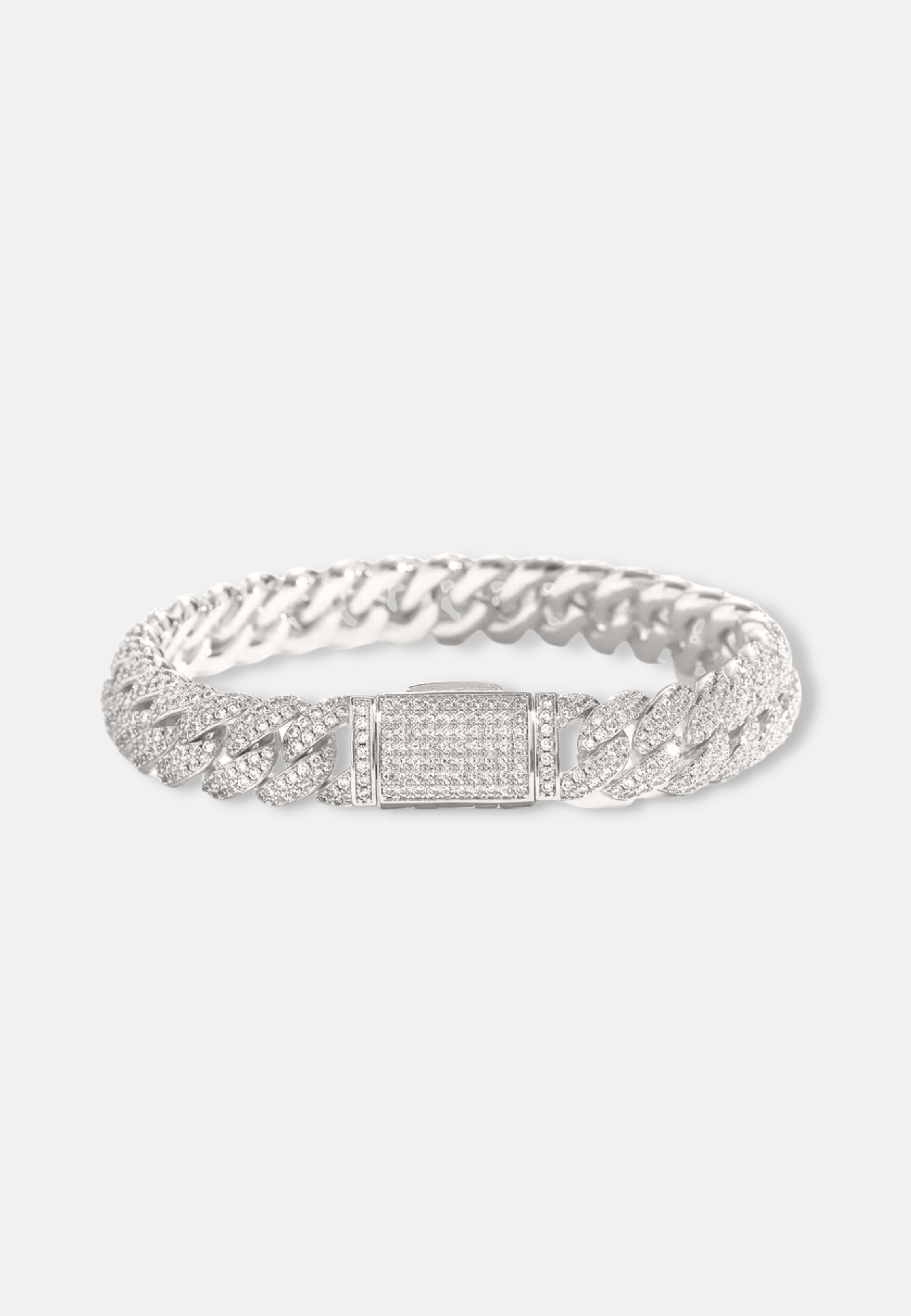Hillenic Silver 8mm Iced Cuban Link Bracelet