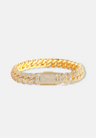 Hillenic Gold 8mm Iced Cuban Link Bracelet