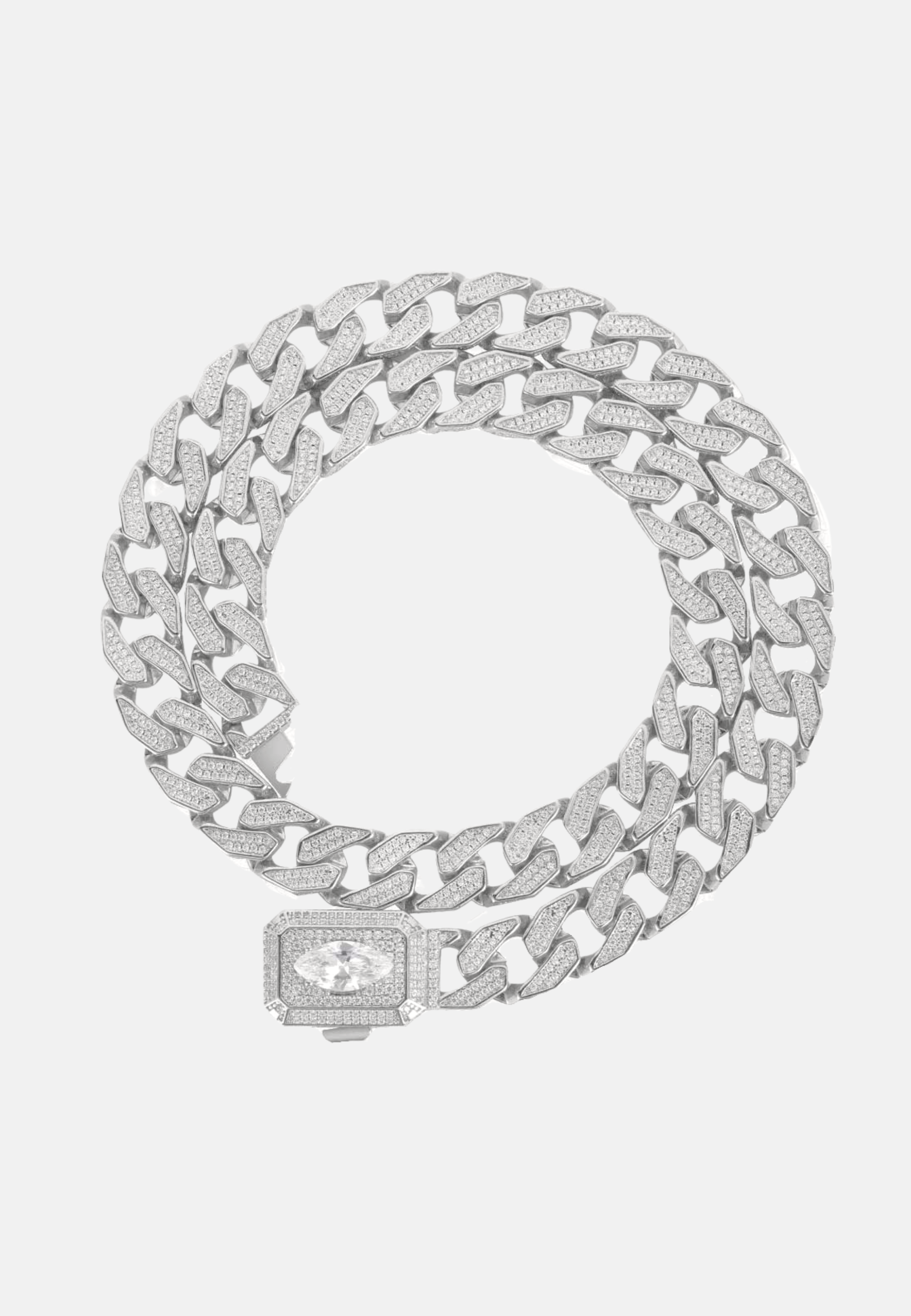 Hillenic Silver 12mm Galaxy Cuban Link Chain