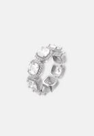 Hillenic Silver Square Zircon Iced Ring