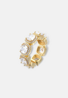 Hillenic Gold Square Zircon Iced Ring
