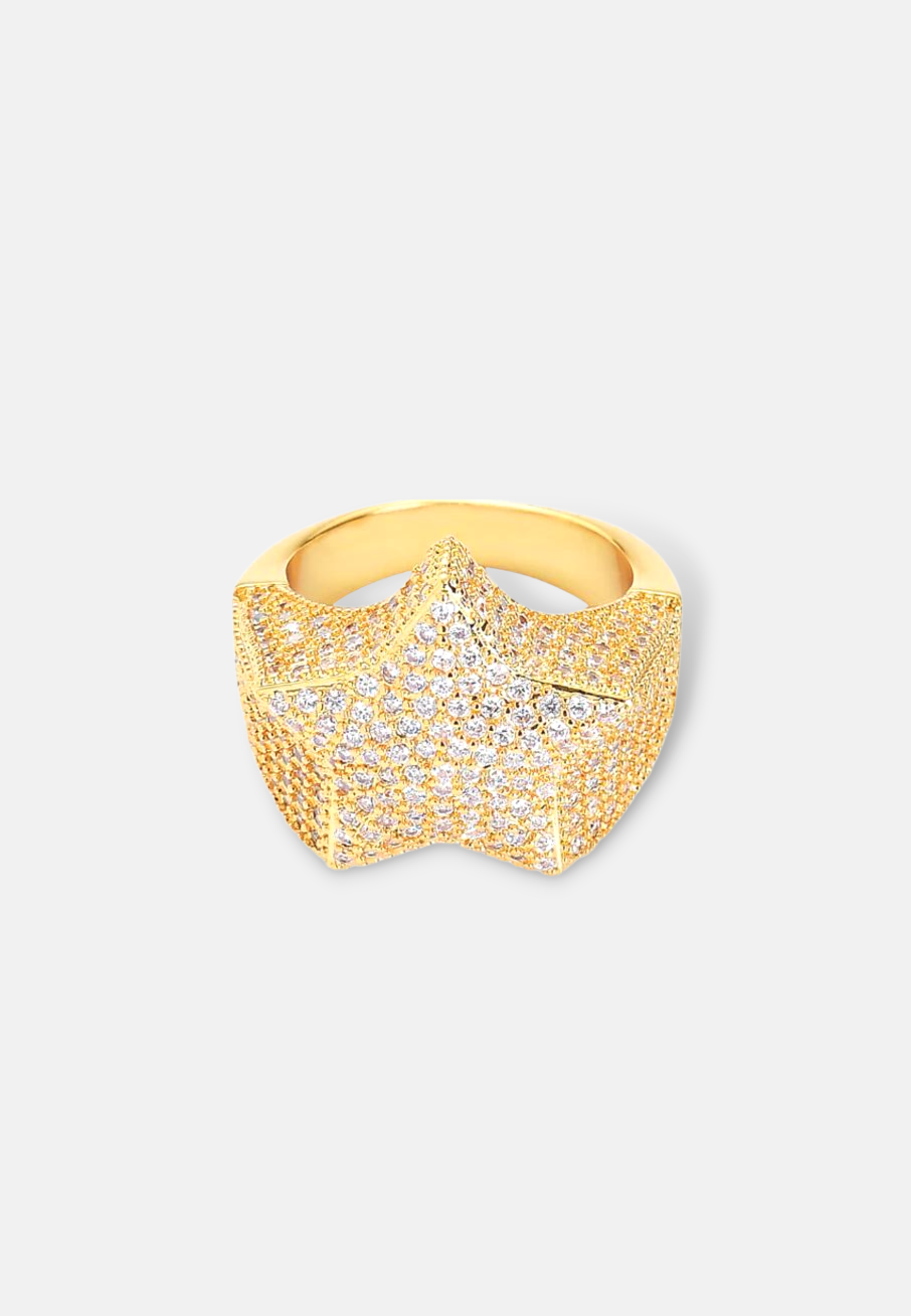 Hillenic Gold Iced Star Ring