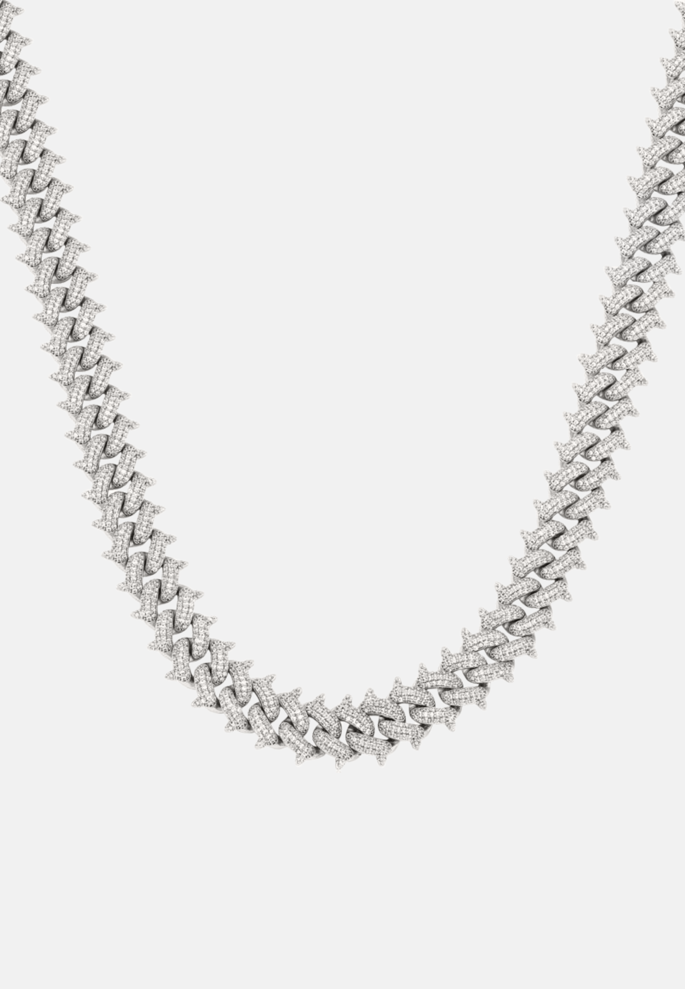 Hillenic Silver 14mm Spiked Prong Chain