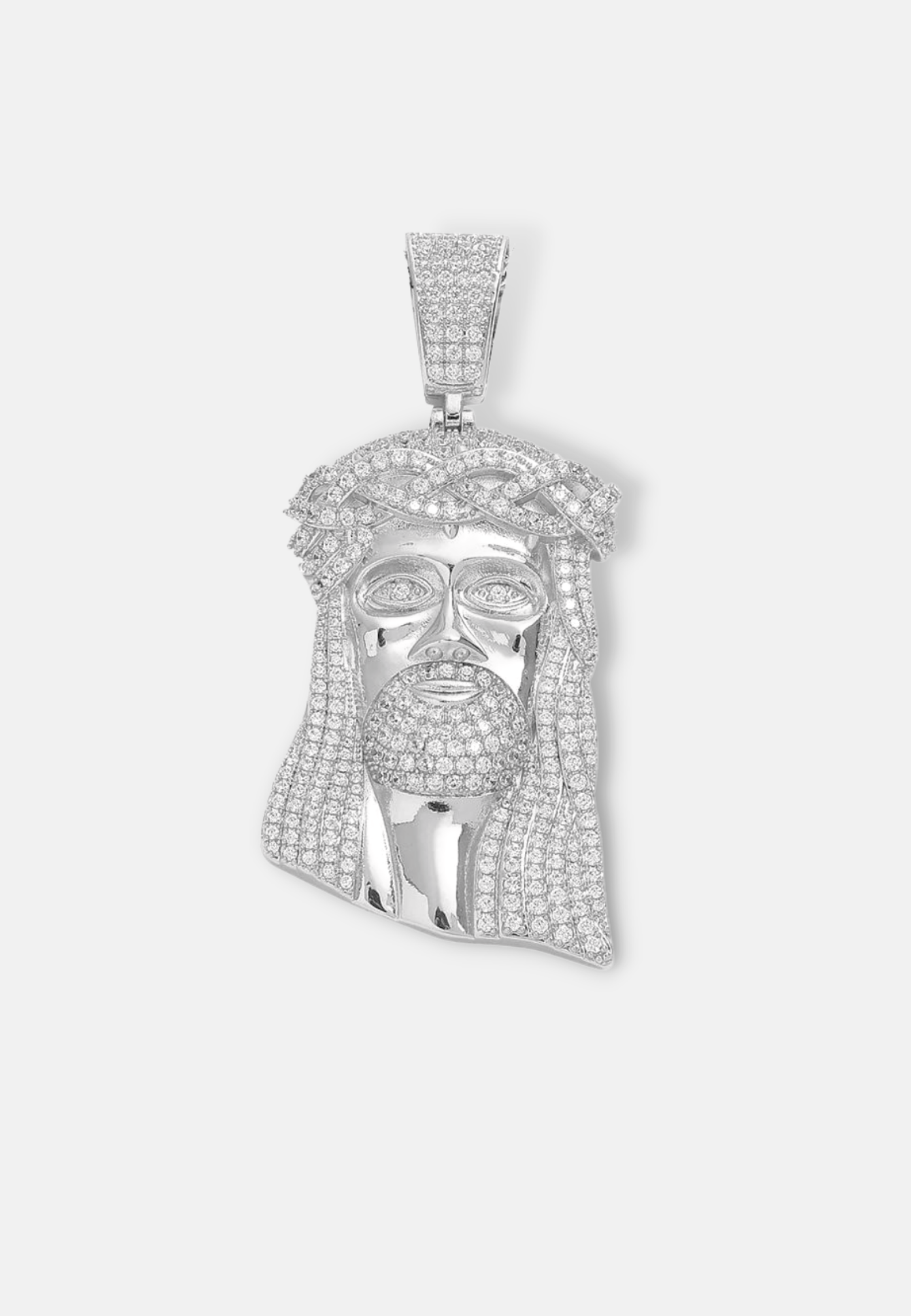 Hillenic Silver Jesus Head Pendant