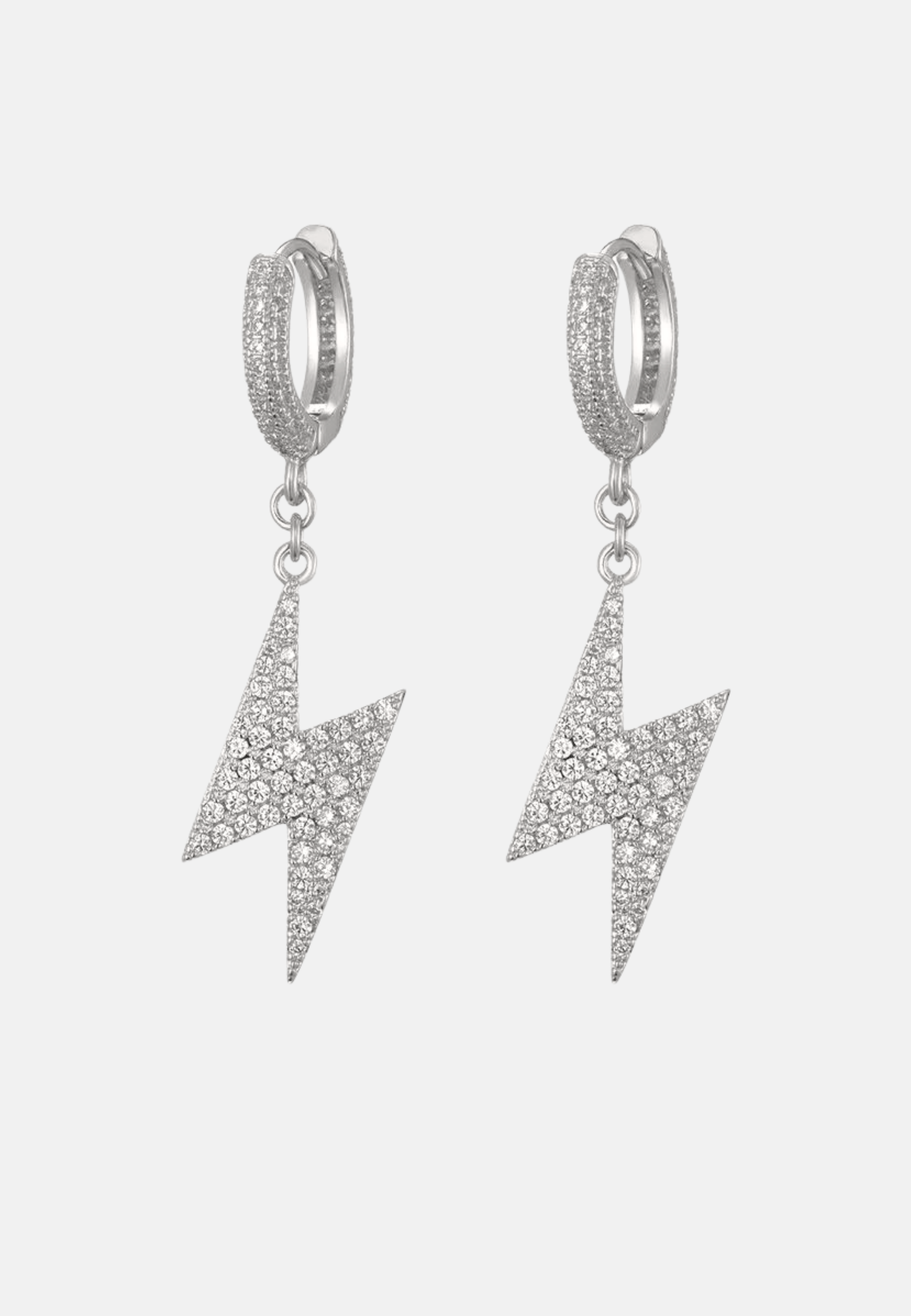 Hillenic Silver Lightning Stud Earrings, Silver