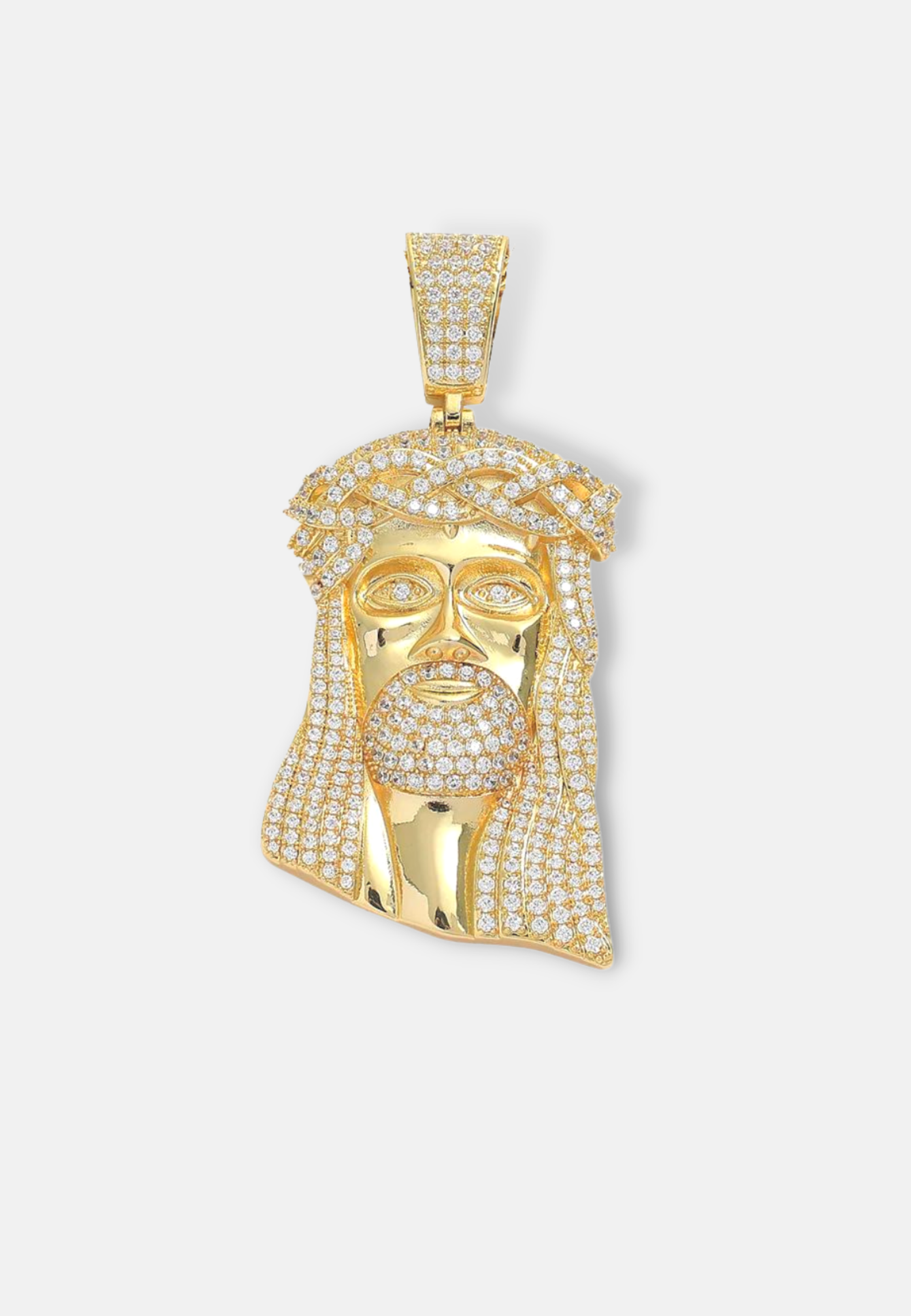 Hillenic Gold Jesus Head Pendant
