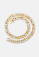 Hillenic Gold 10mm Iced Baguette Cuban Link Chain