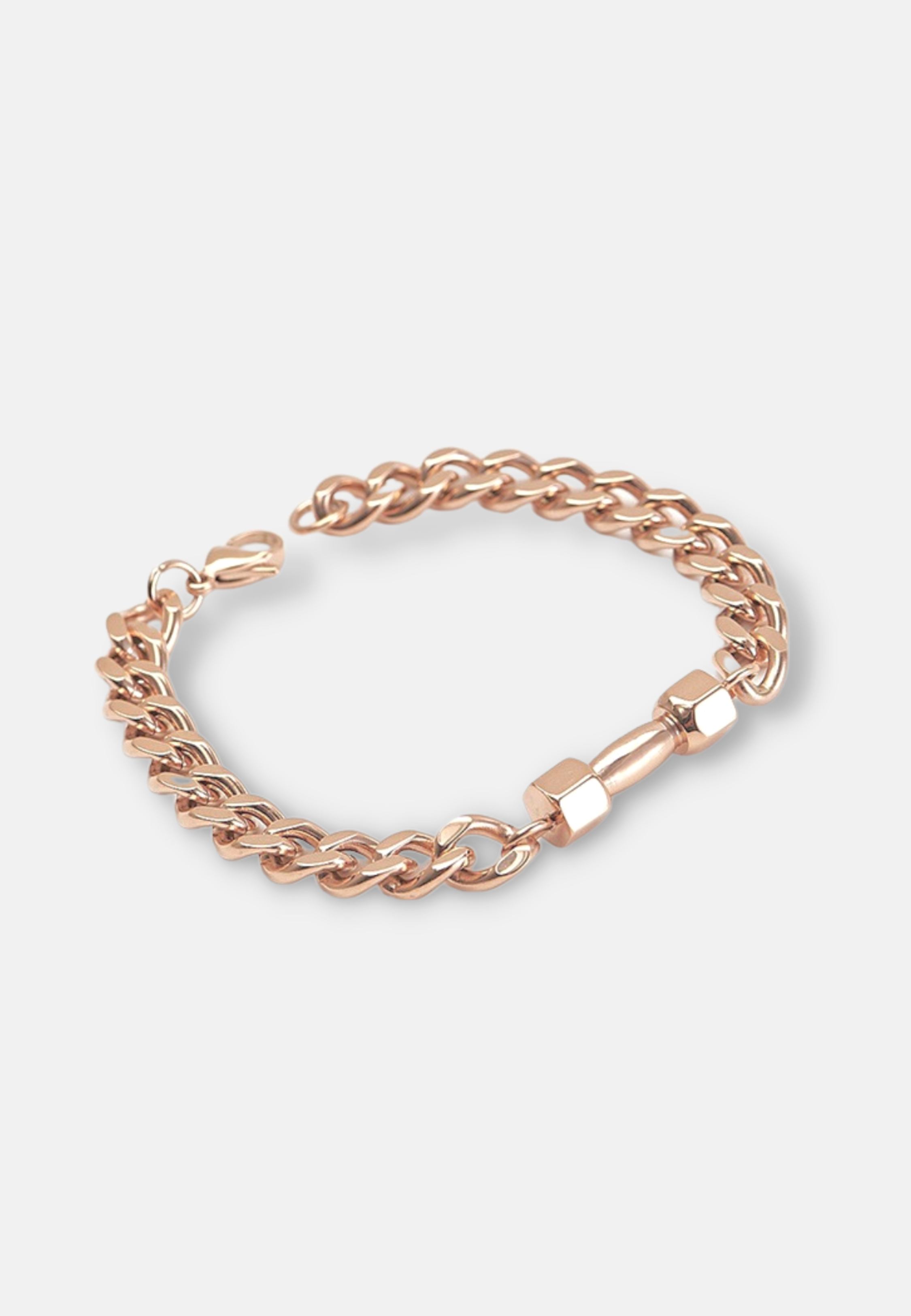Hillenic Rose Gold 5mm Dumbbell Cuban Bracelet