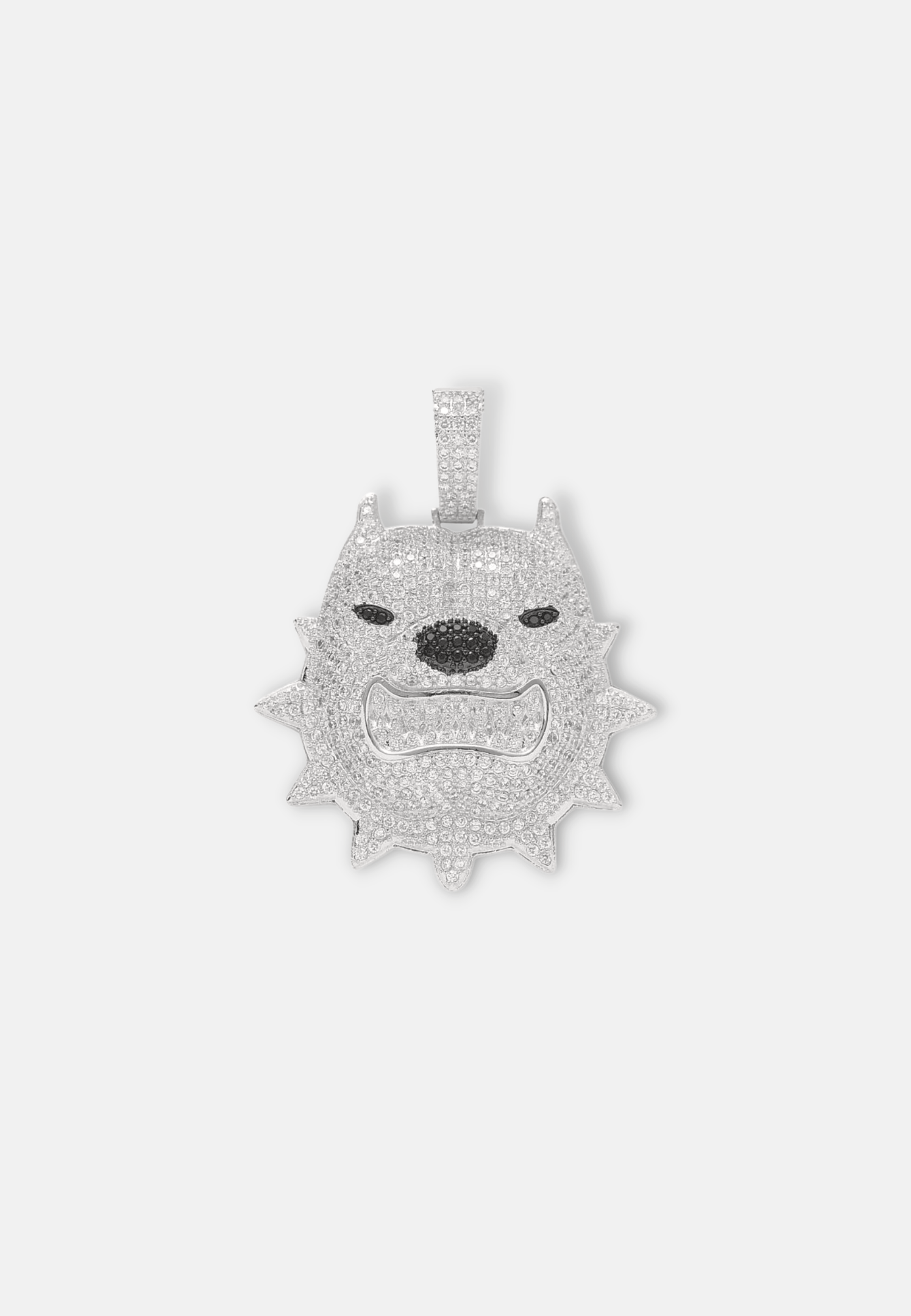 Hillenic Silver Spiked Bulldog Head Pendant