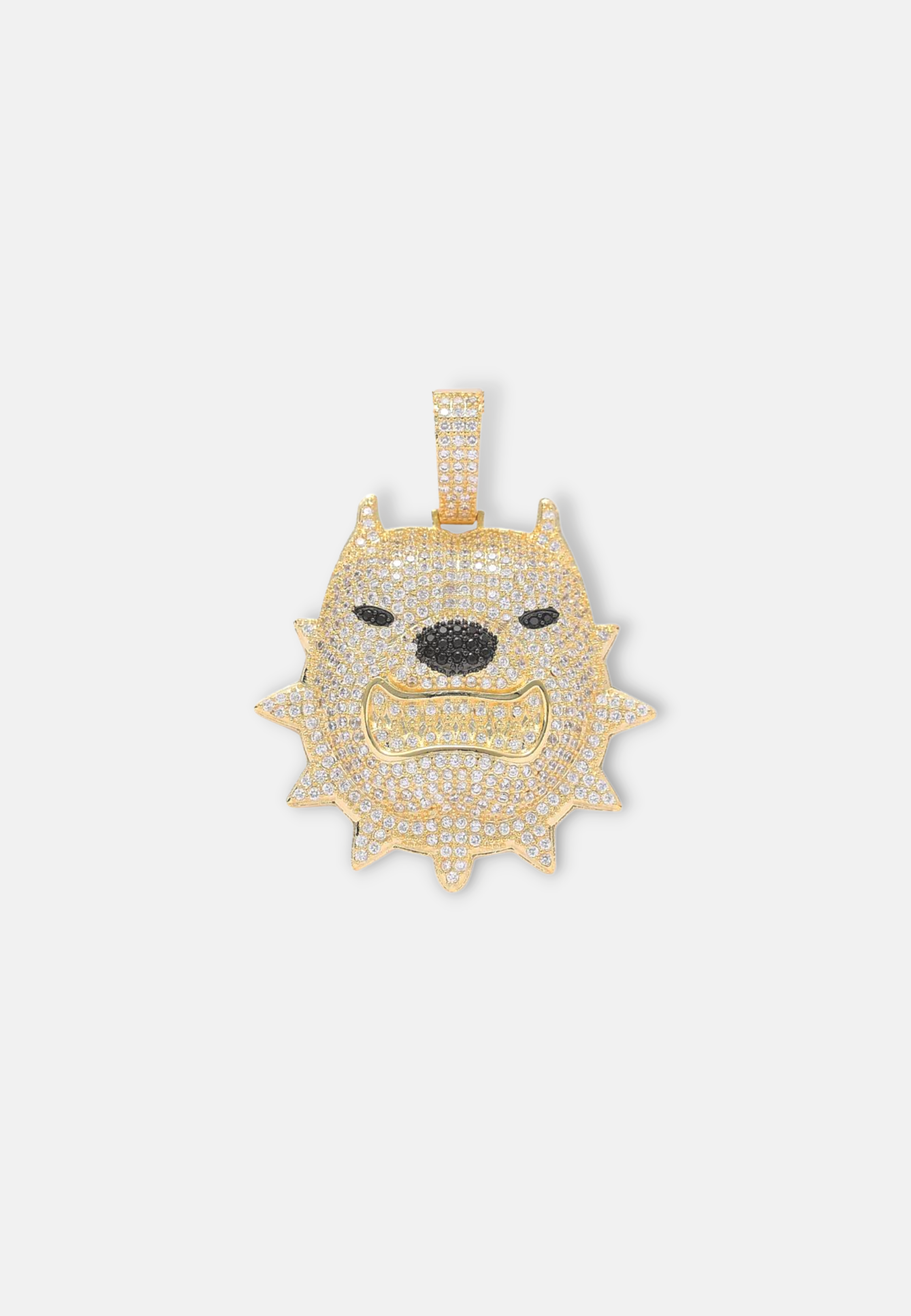 Hillenic Gold Spiked Bulldog Head Pendant