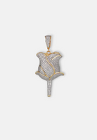 Hillenic Gold & Silver Rose Flower Pendant