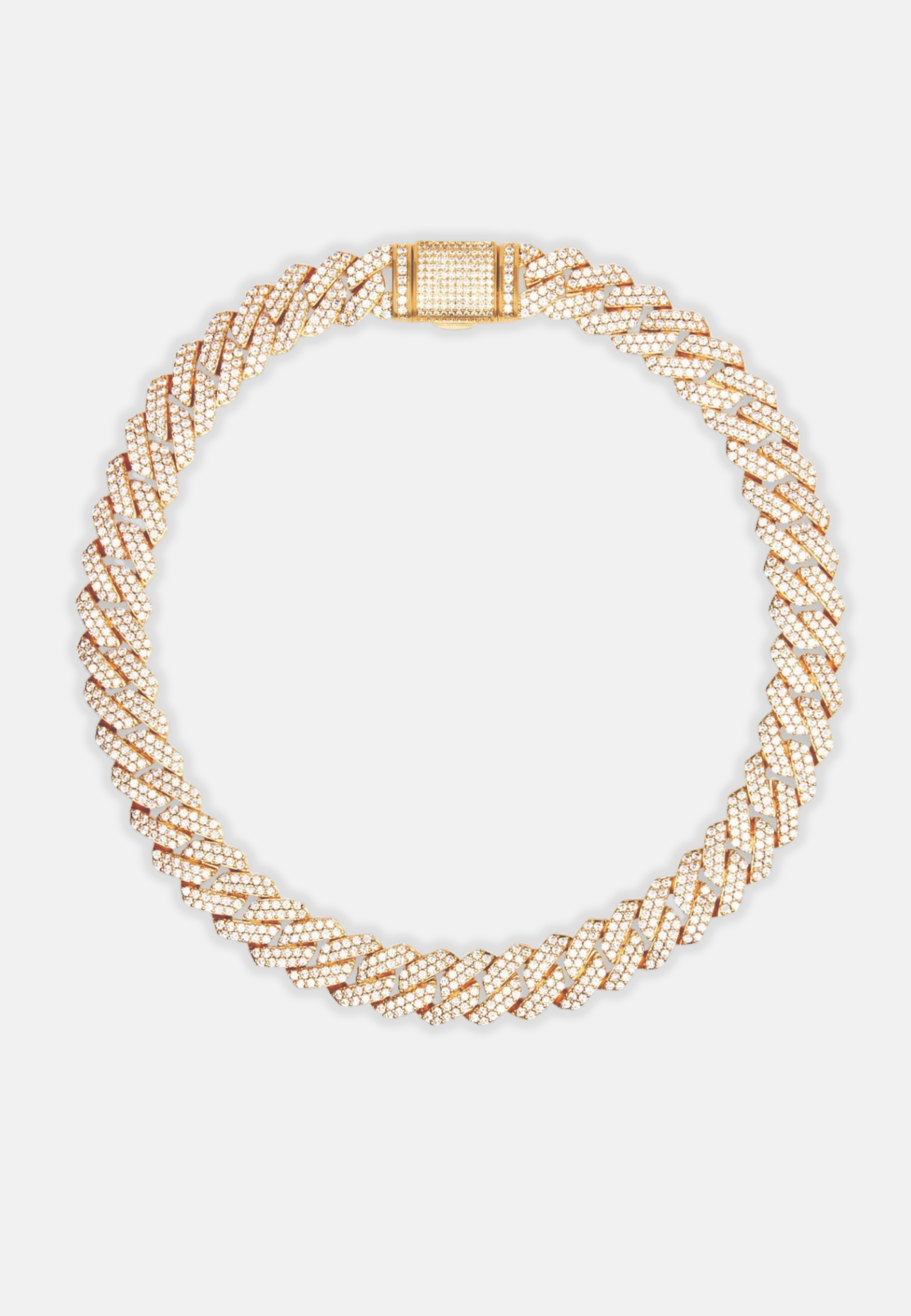 Hillenic Gold 14mm Iced Cuban Link Chain