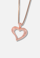 Hillenic Rose Gold Iced Baguette Heart Pendant
