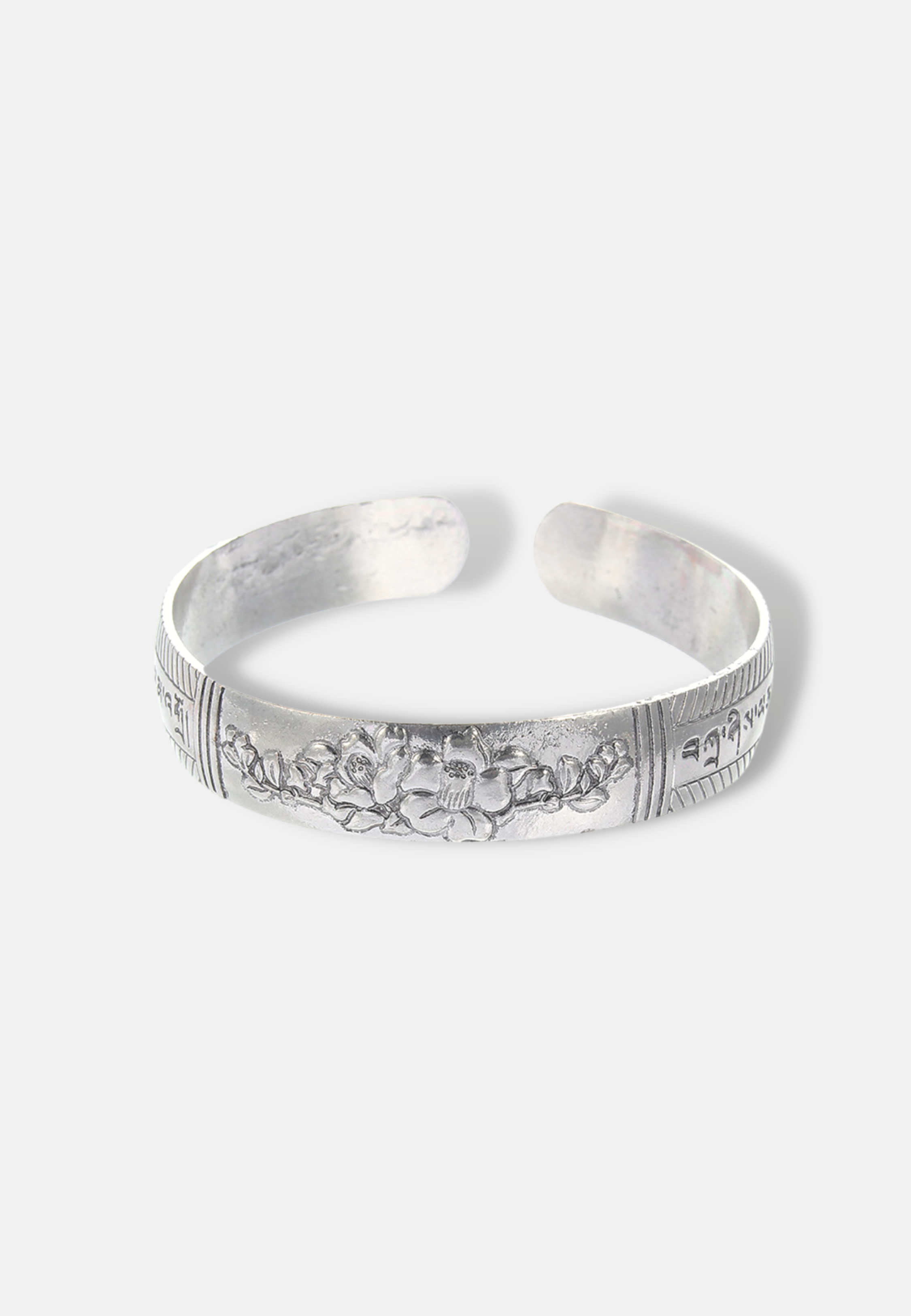 Hillenic ANTIQUE OPEN BANGLE - HIBISCUS