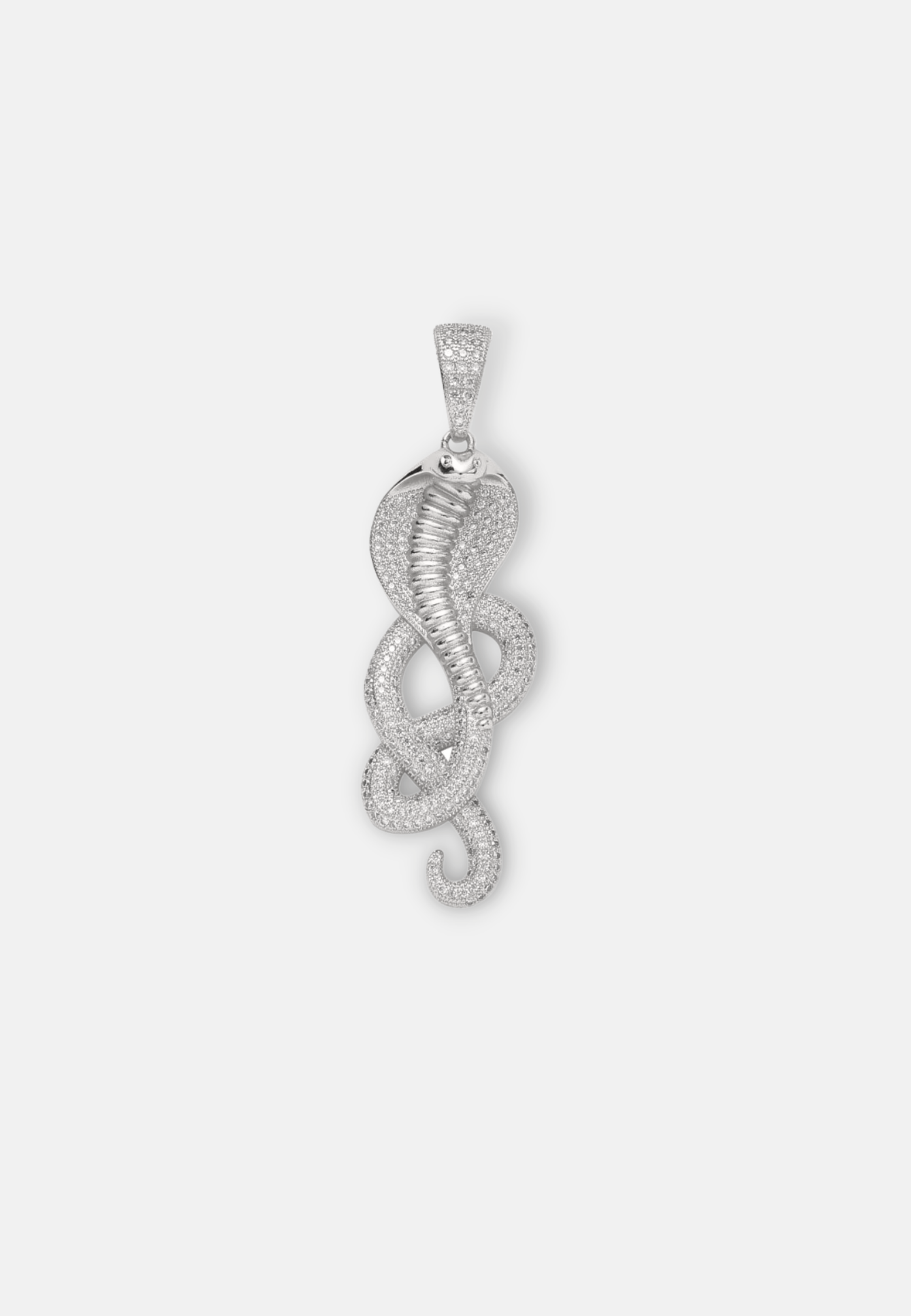 Hillenic Silver Iced Snake Pendant