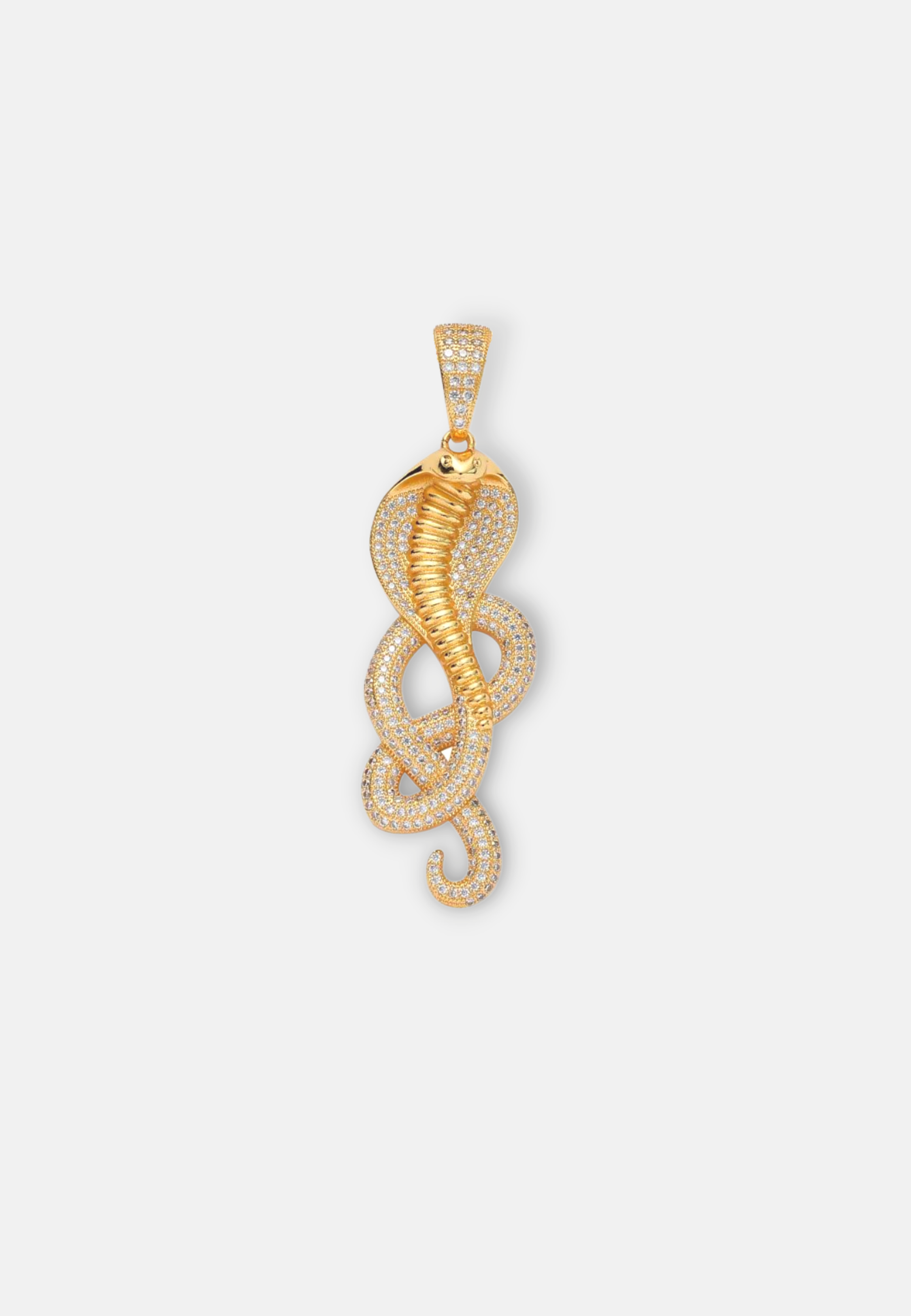 Hillenic Gold Iced Snake Pendant