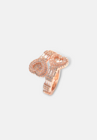 Hillenic Rose Gold Two Hearts Iced Ring