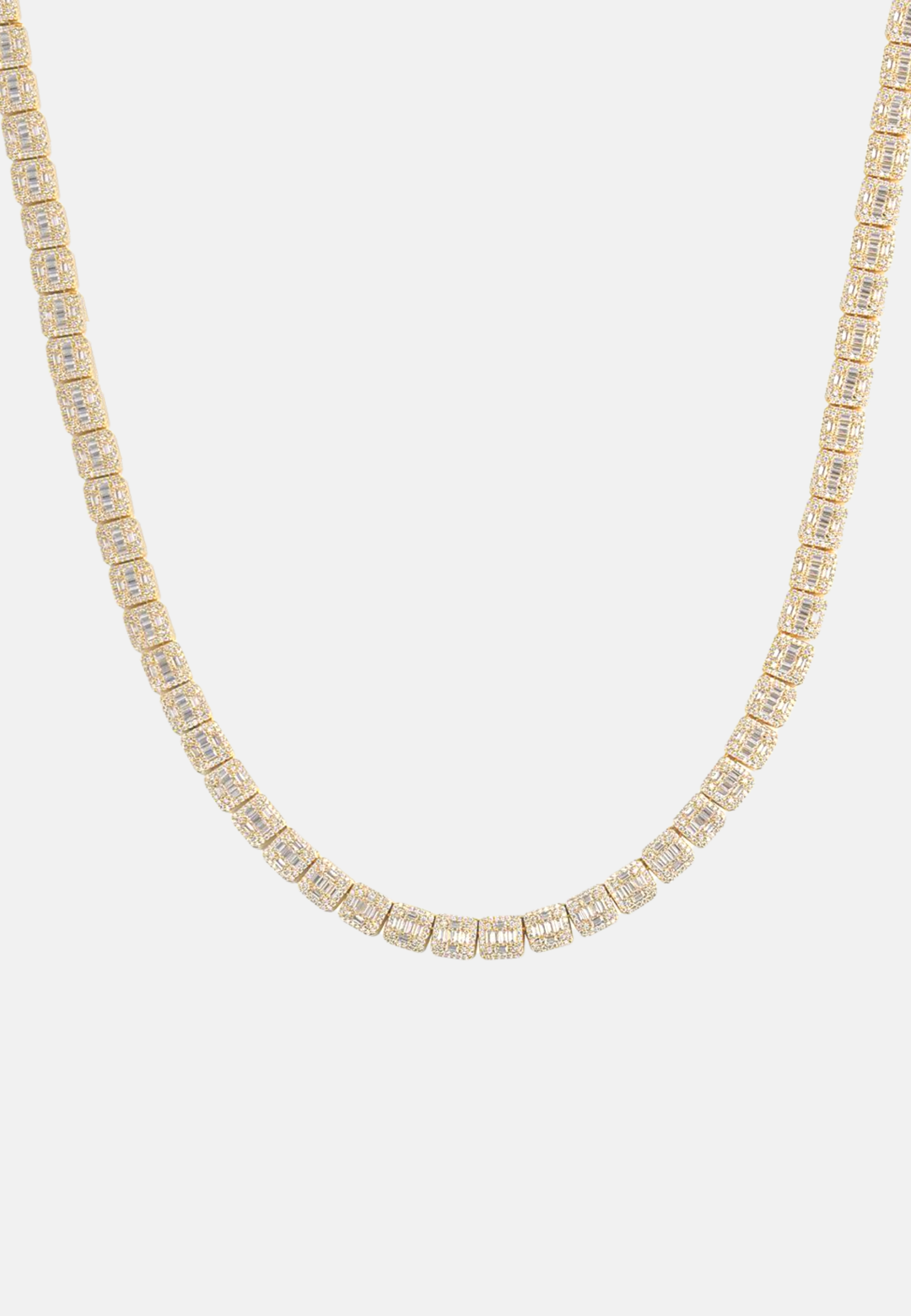 Hillenic Gold Square Baguette Tennis Chain