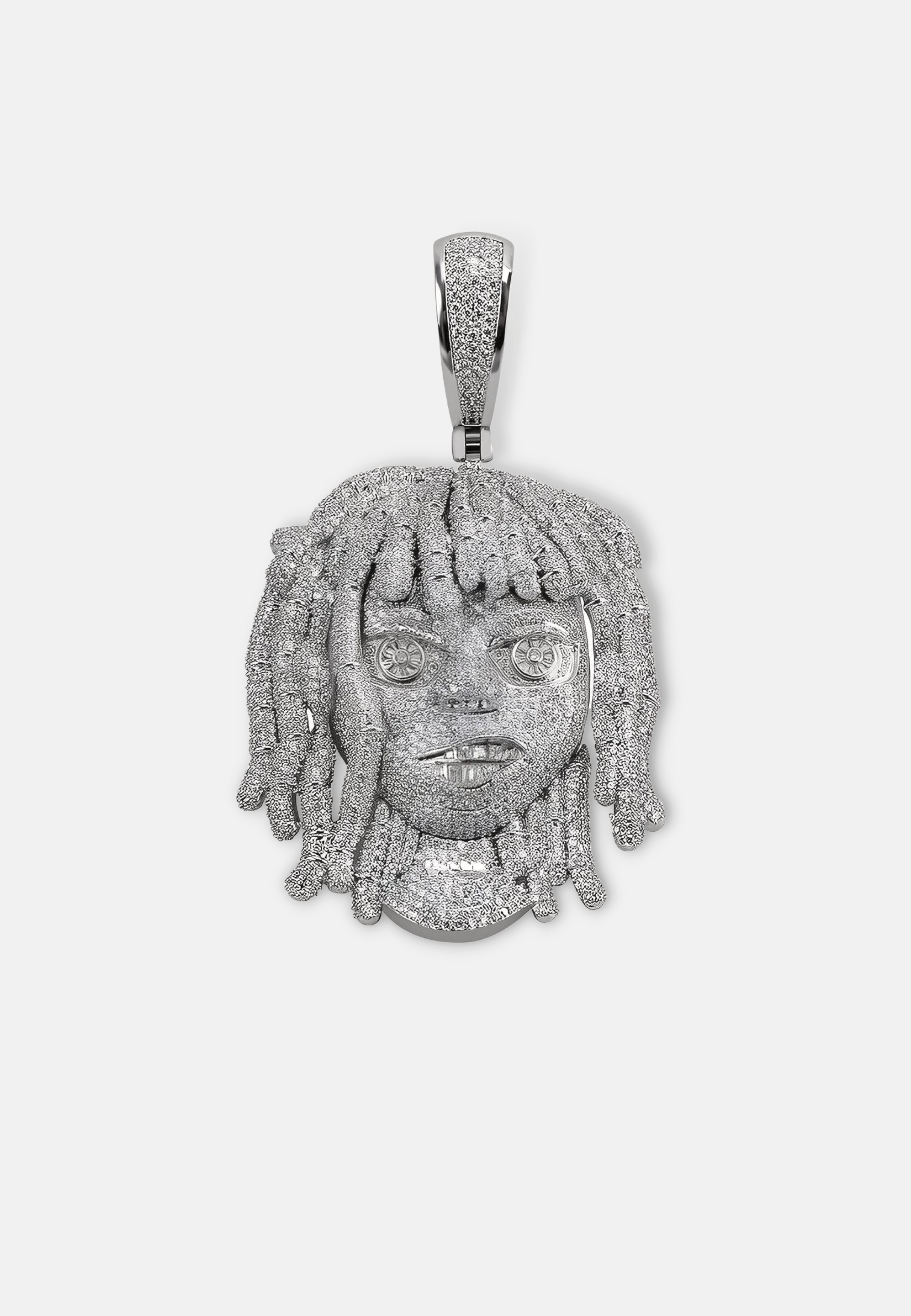 Hillenic Dreaded Rapper Head Pendant, pendant only