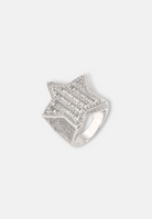 Hillenic Silver Iced Baguette Star Ring
