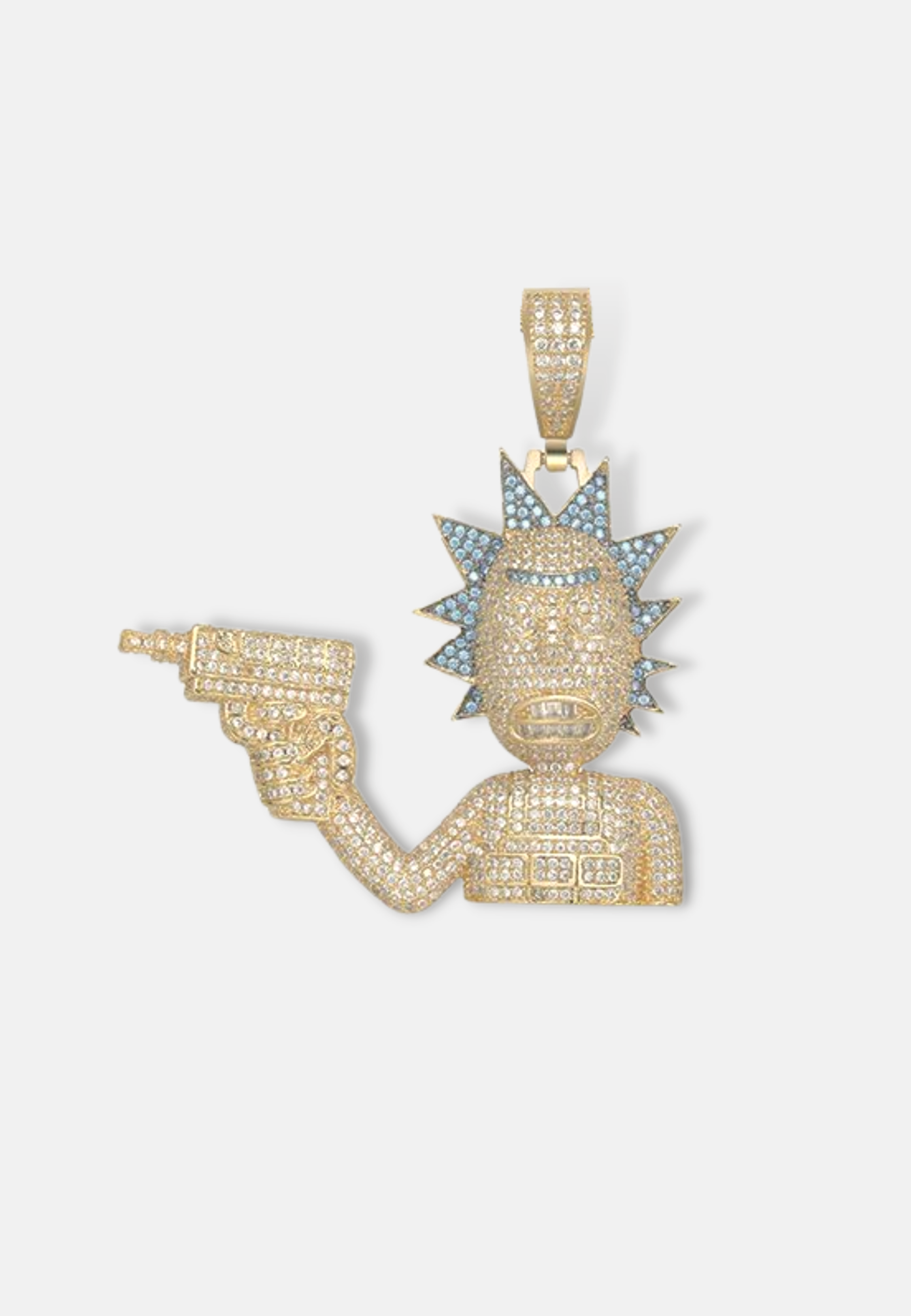 Hillenic Gold Iced Rick Pendant