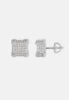 Hillenic Silver Square Zircon Earrings
