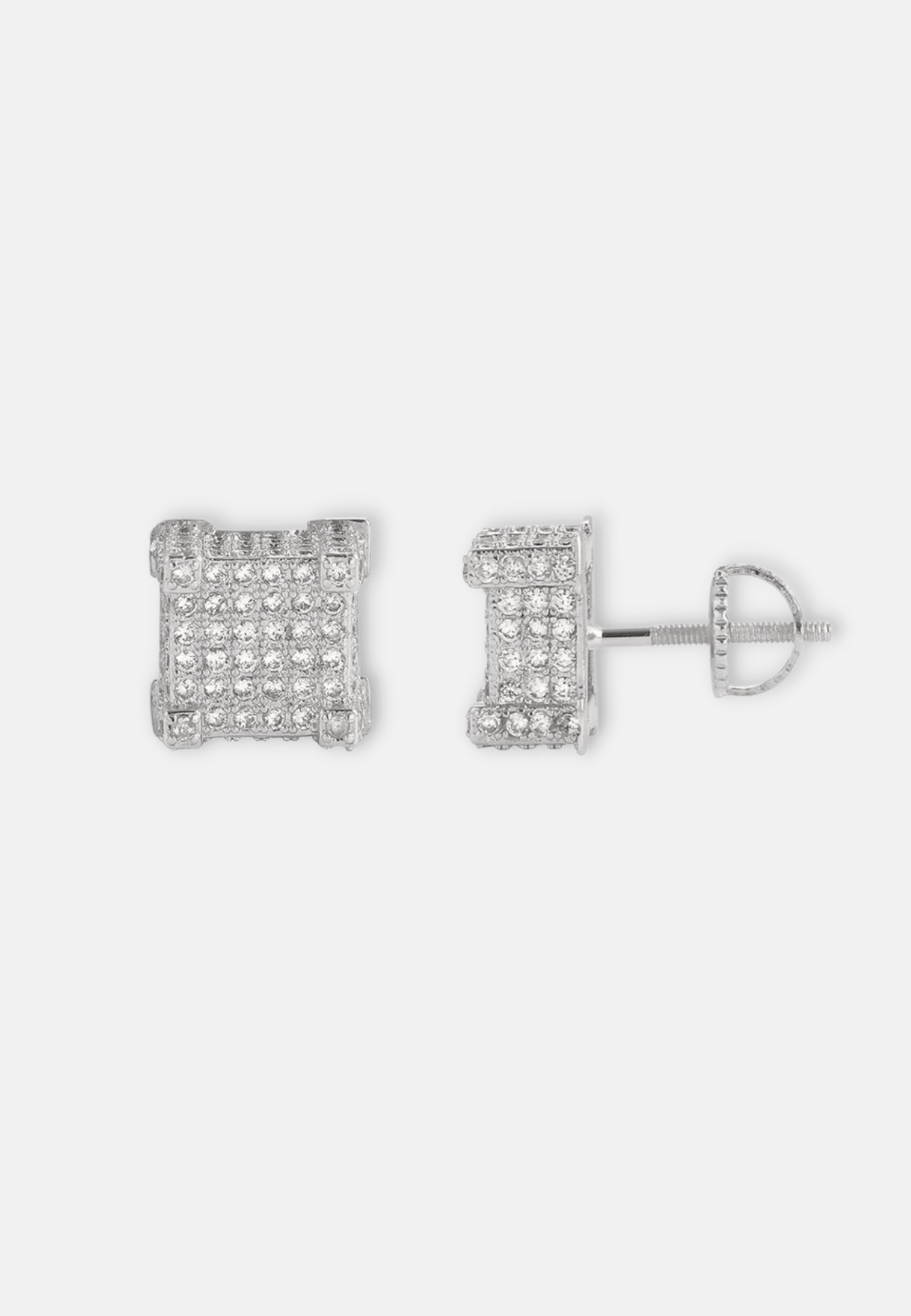 Hillenic Silver Square Zircon Earrings