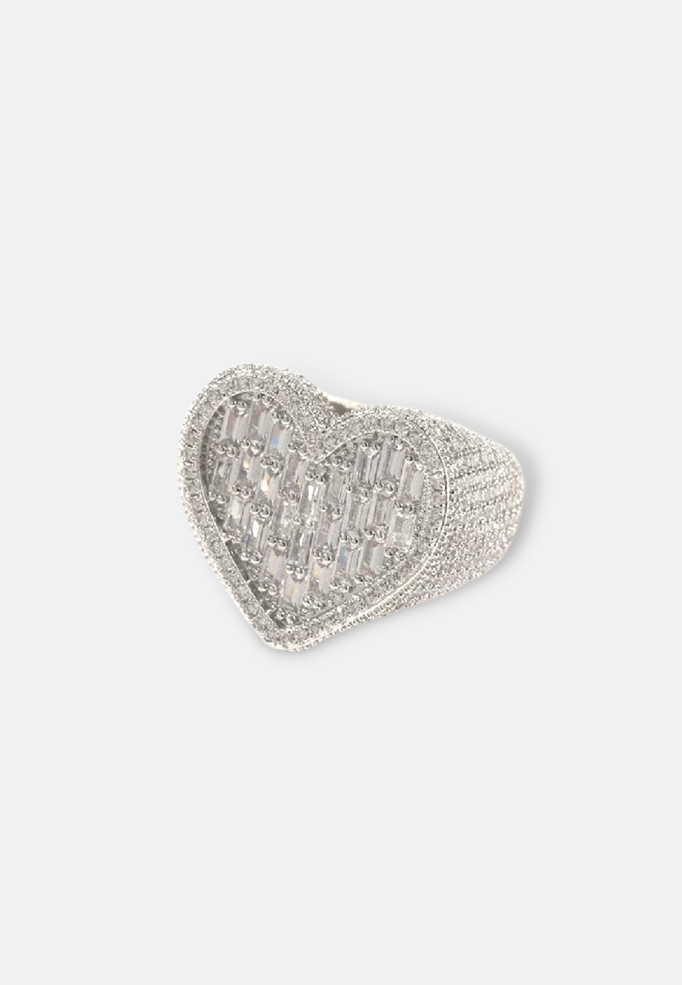 Hillenic Silver Heart Shape Full Zircon Ring