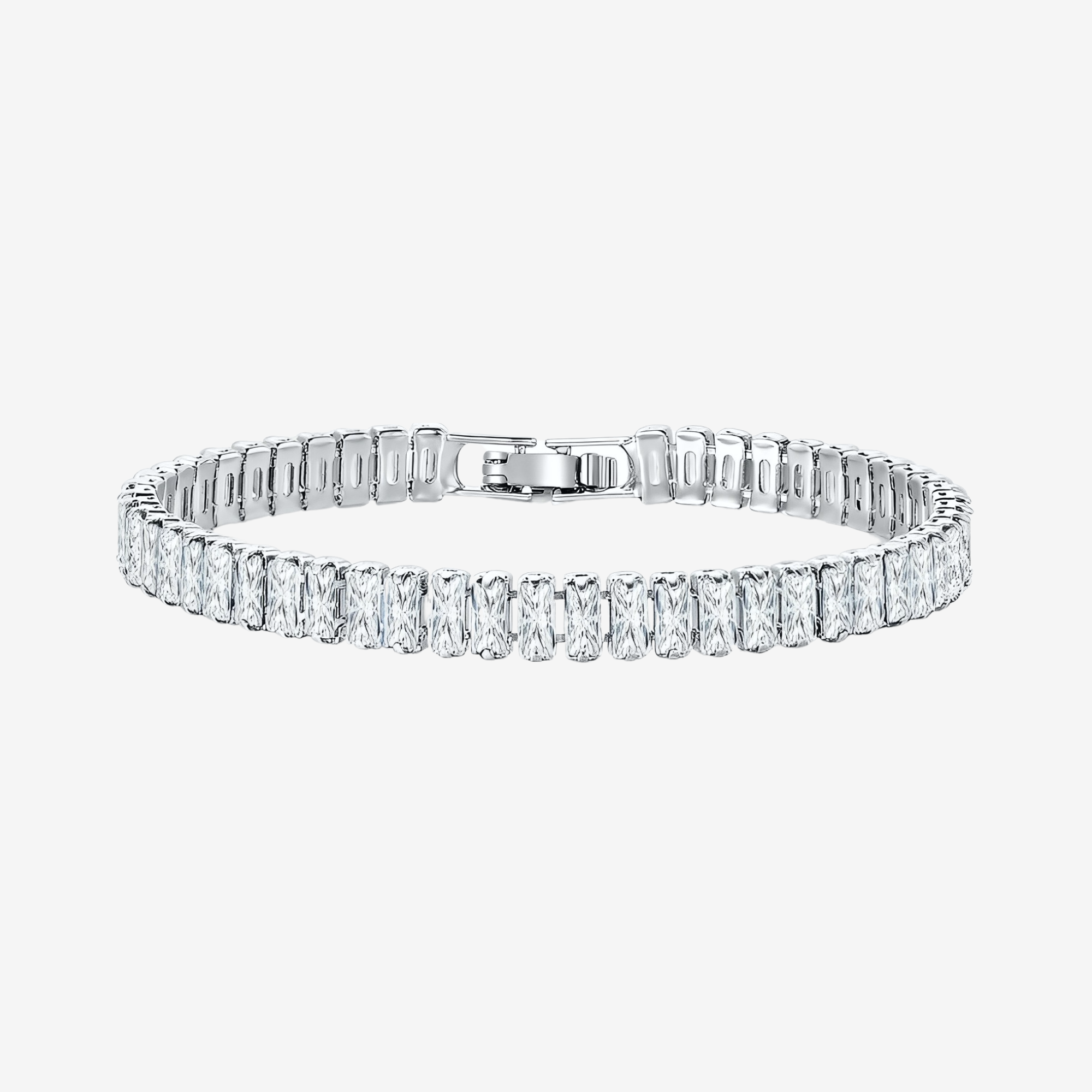 Hillenic Square 14K Silver Tennis Bracelet